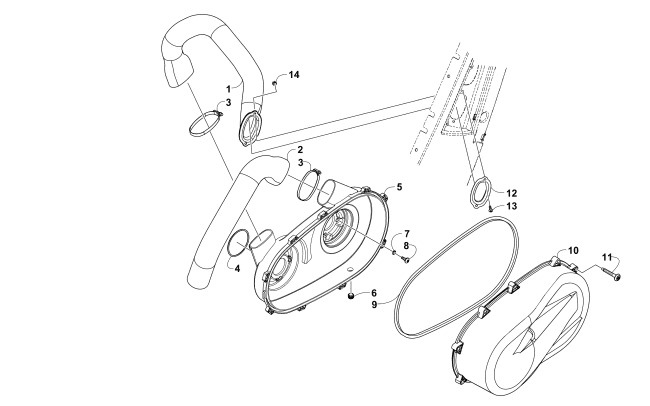 CASE/BELT COOLING AND CLUTCH COVER ASSEMBLIES