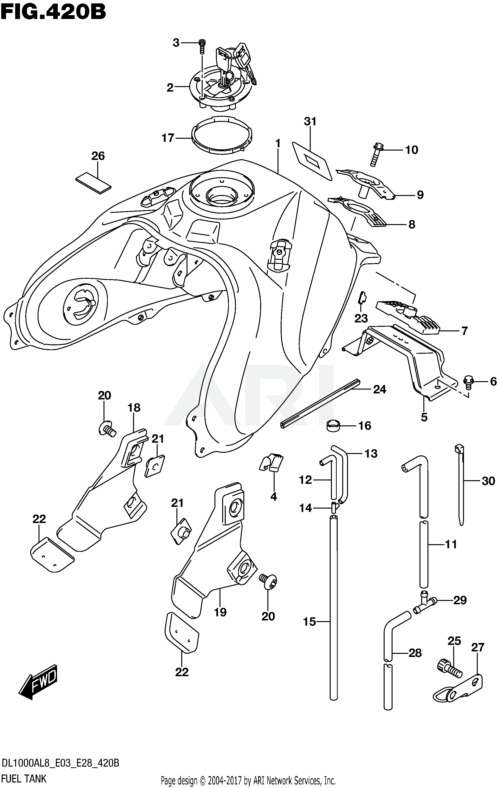 FUEL TANK (DL1000AL8 E03) (FOR YVB,YWW)