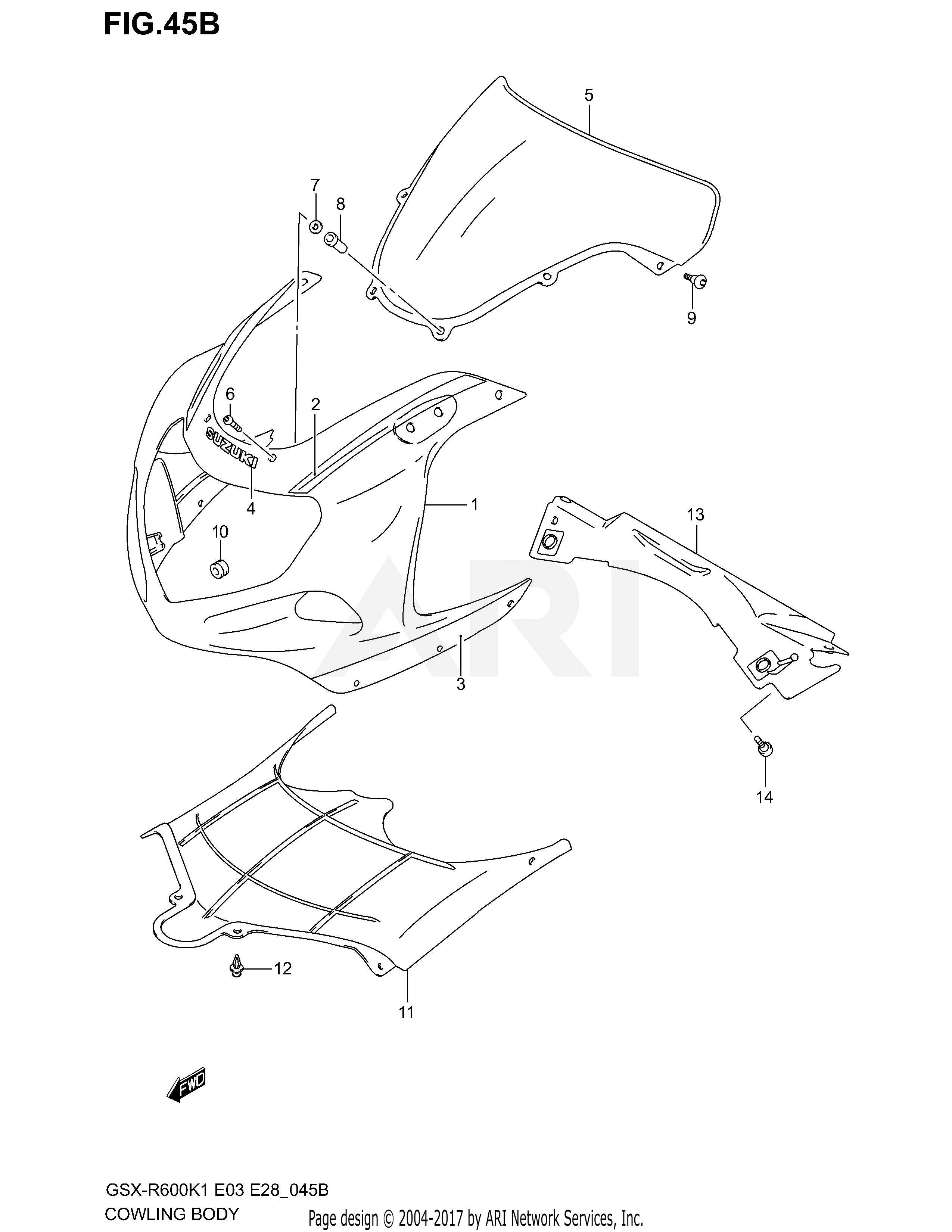 COWLING BODY (MODEL K2 FOR YC2)