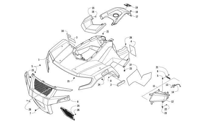 FRONT BODY AND HEADLIGHT ASSEMBLY