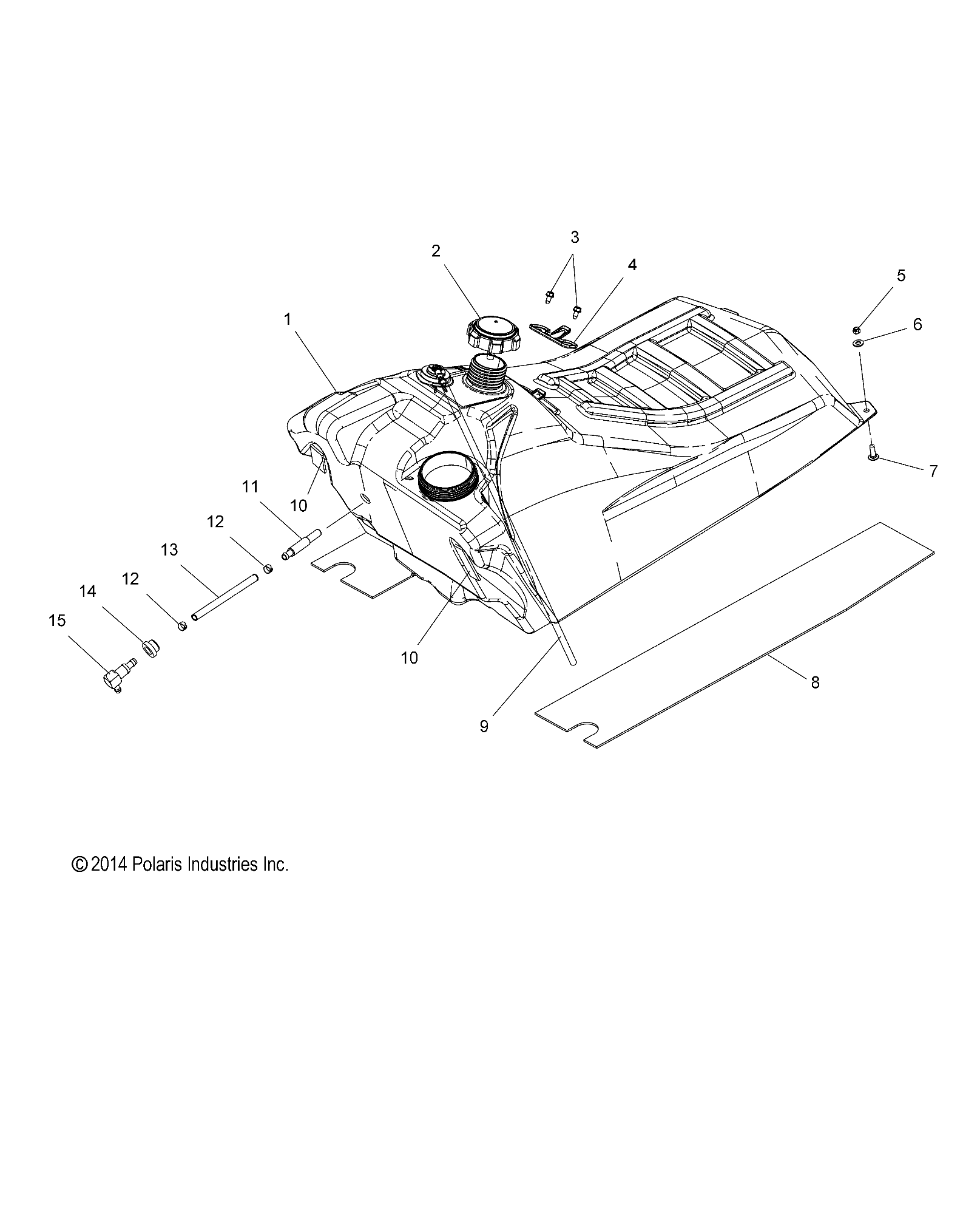 FUEL SYSTEM, FUEL TANK ASM. - S15CS5BSL/BEL (49SNOW FUEL15550)