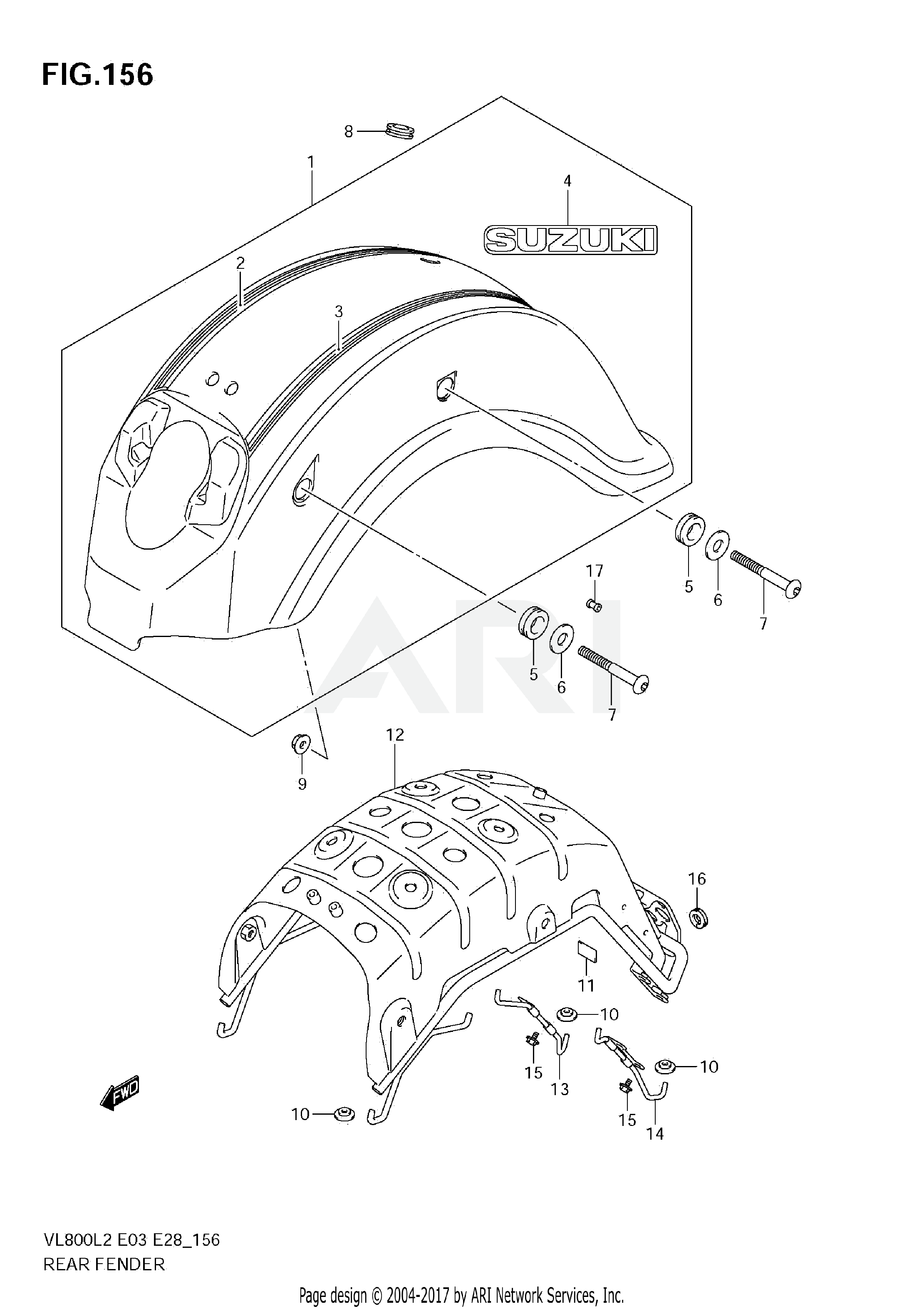 REAR FENDER (VL800C  E03)