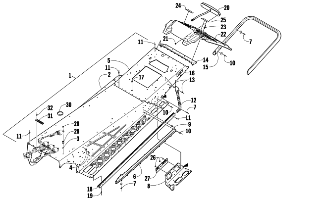 TUNNEL, REAR BUMPER, AND TAILLIGHT ASSEMBLY