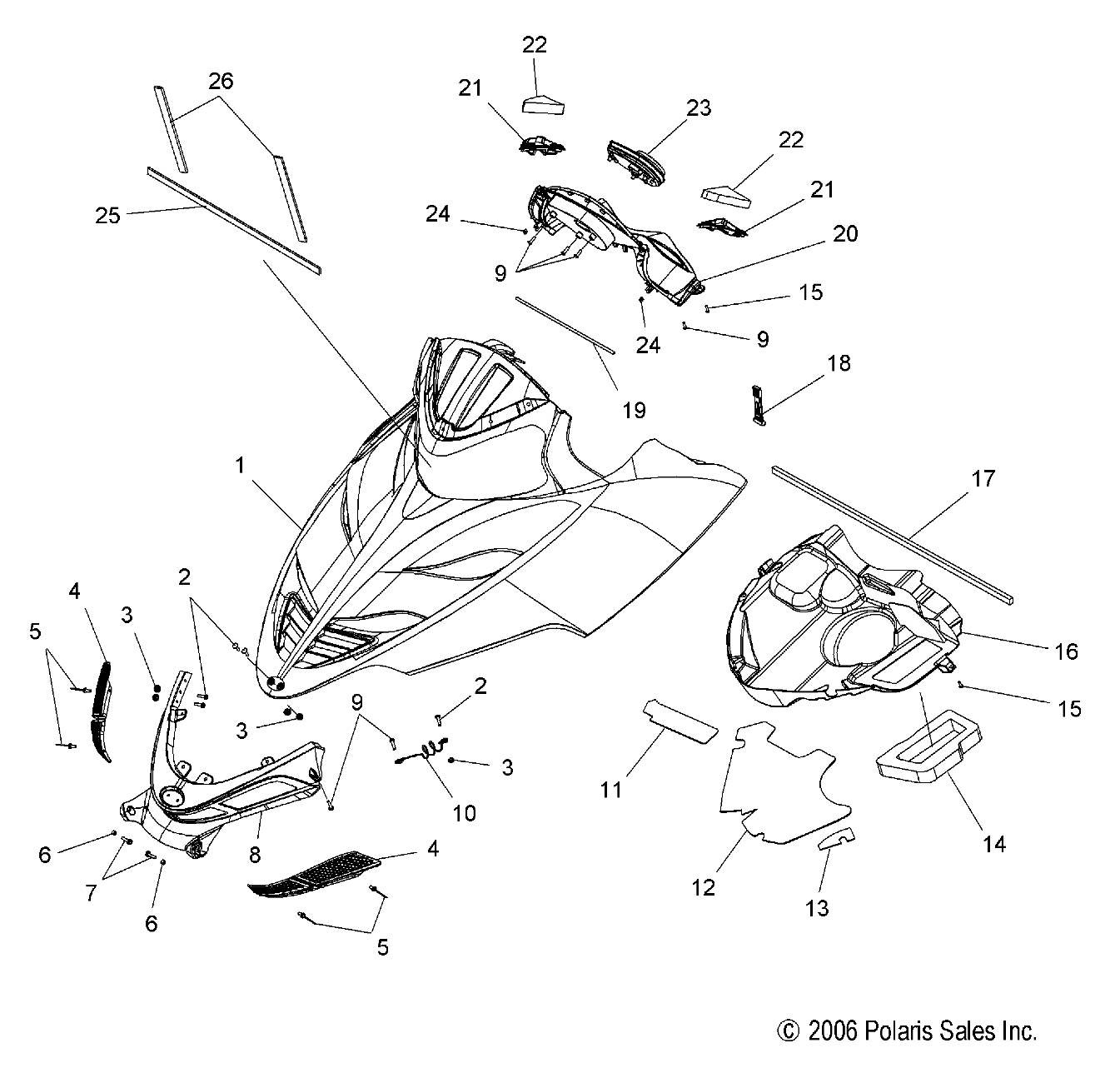 BODY, HOOD ASM. - S08PY7FS/FE (49SNOWHOOD08IQTRBO)