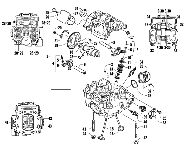 CYLINDER HEAD AND CAMSHAFT/VALVE ASSEMBLY