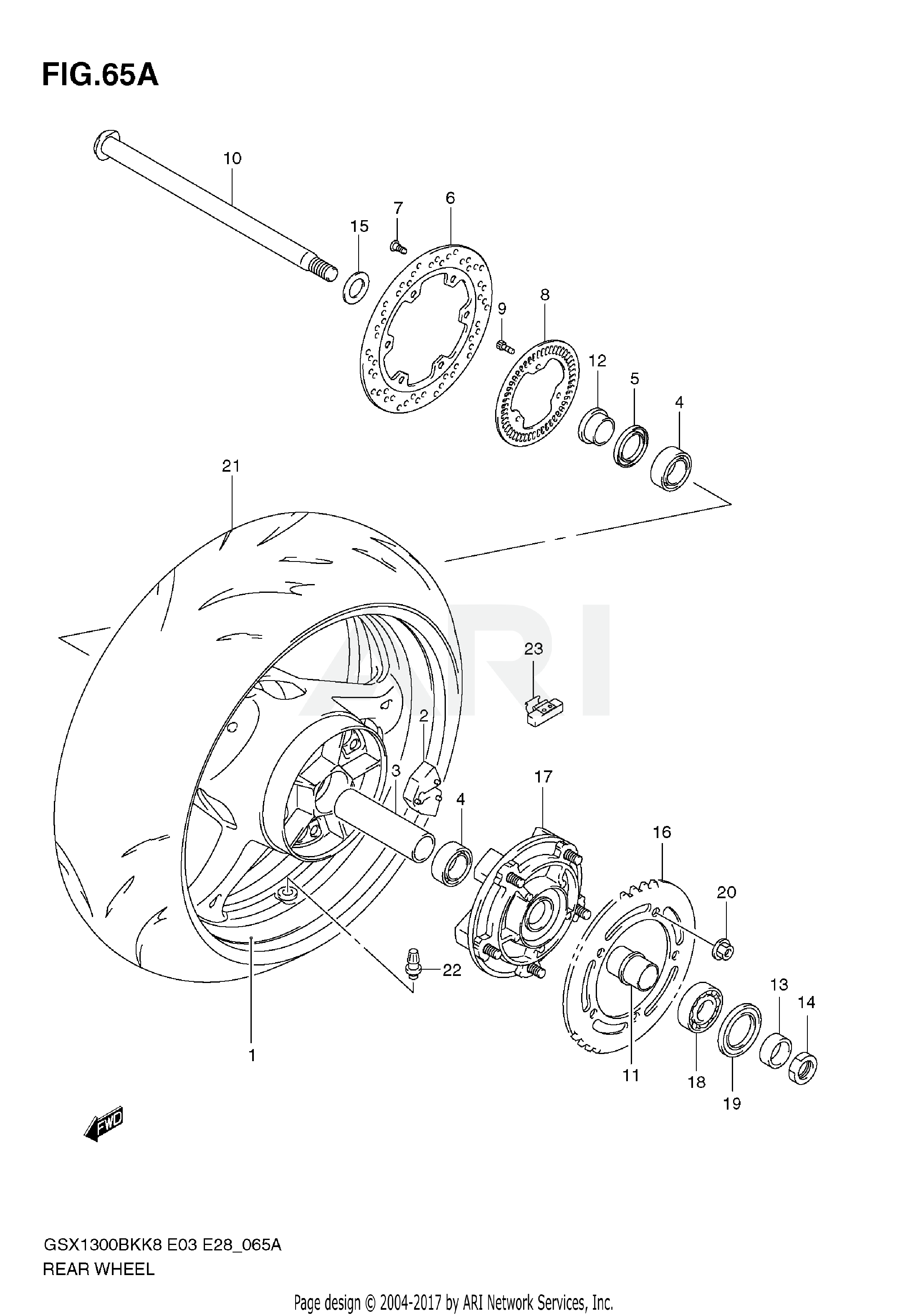 REAR WHEEL (GSX1300BKAK8/AK9)