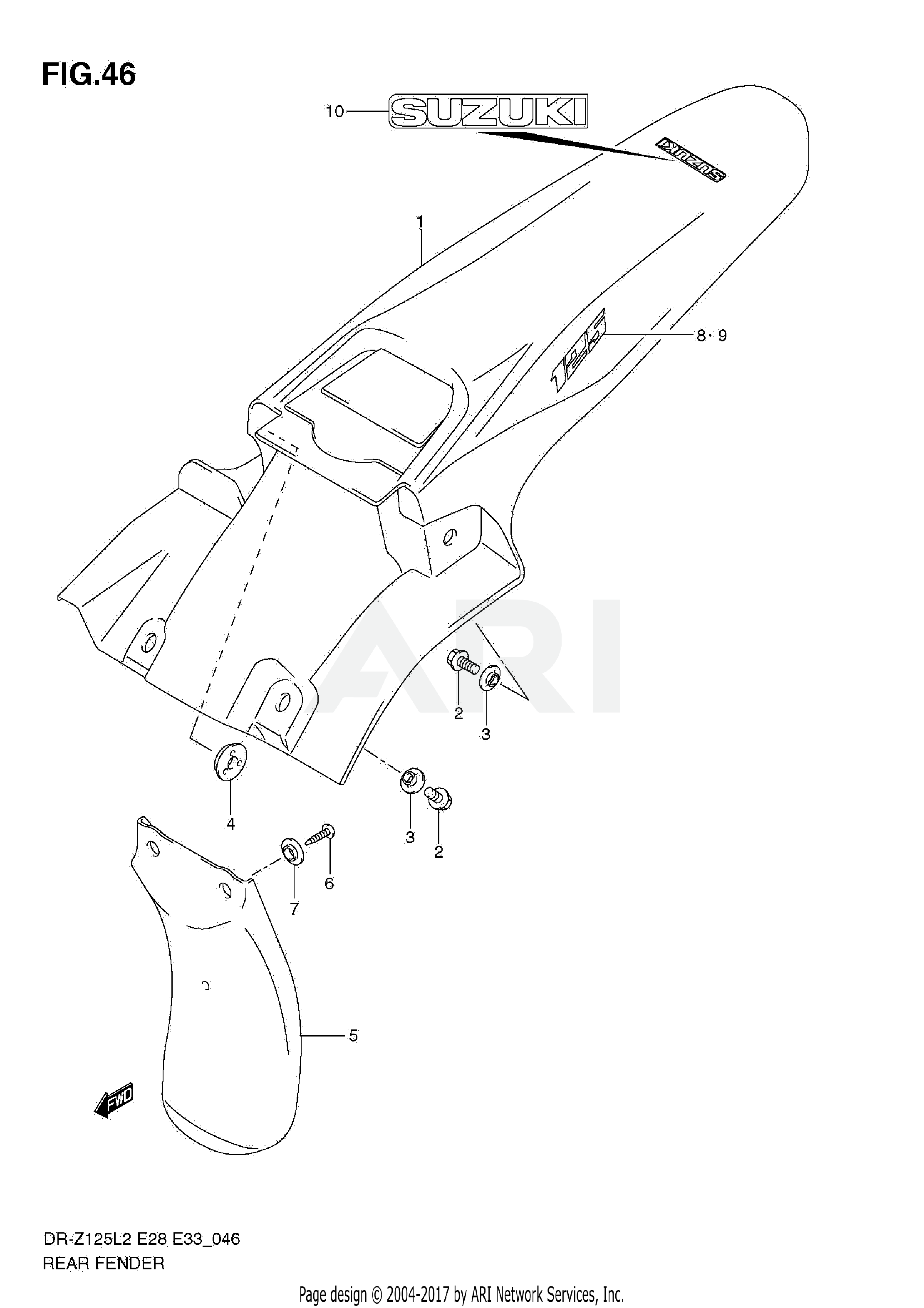 REAR FENDER (DR-Z125 E33)