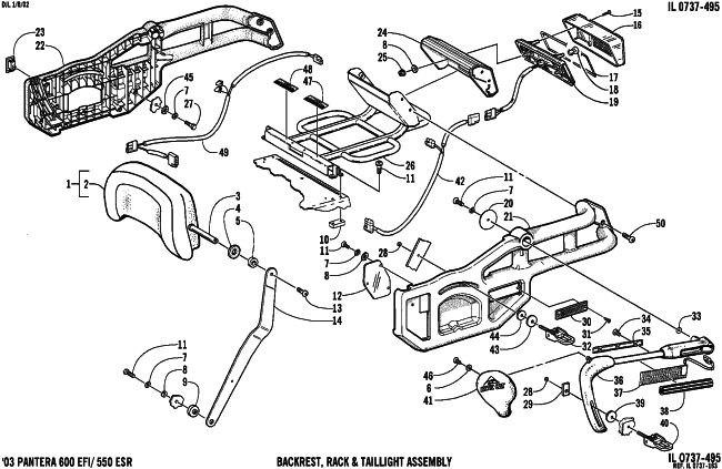 BACKREST AND TAILLIGHT ASSEMBLY