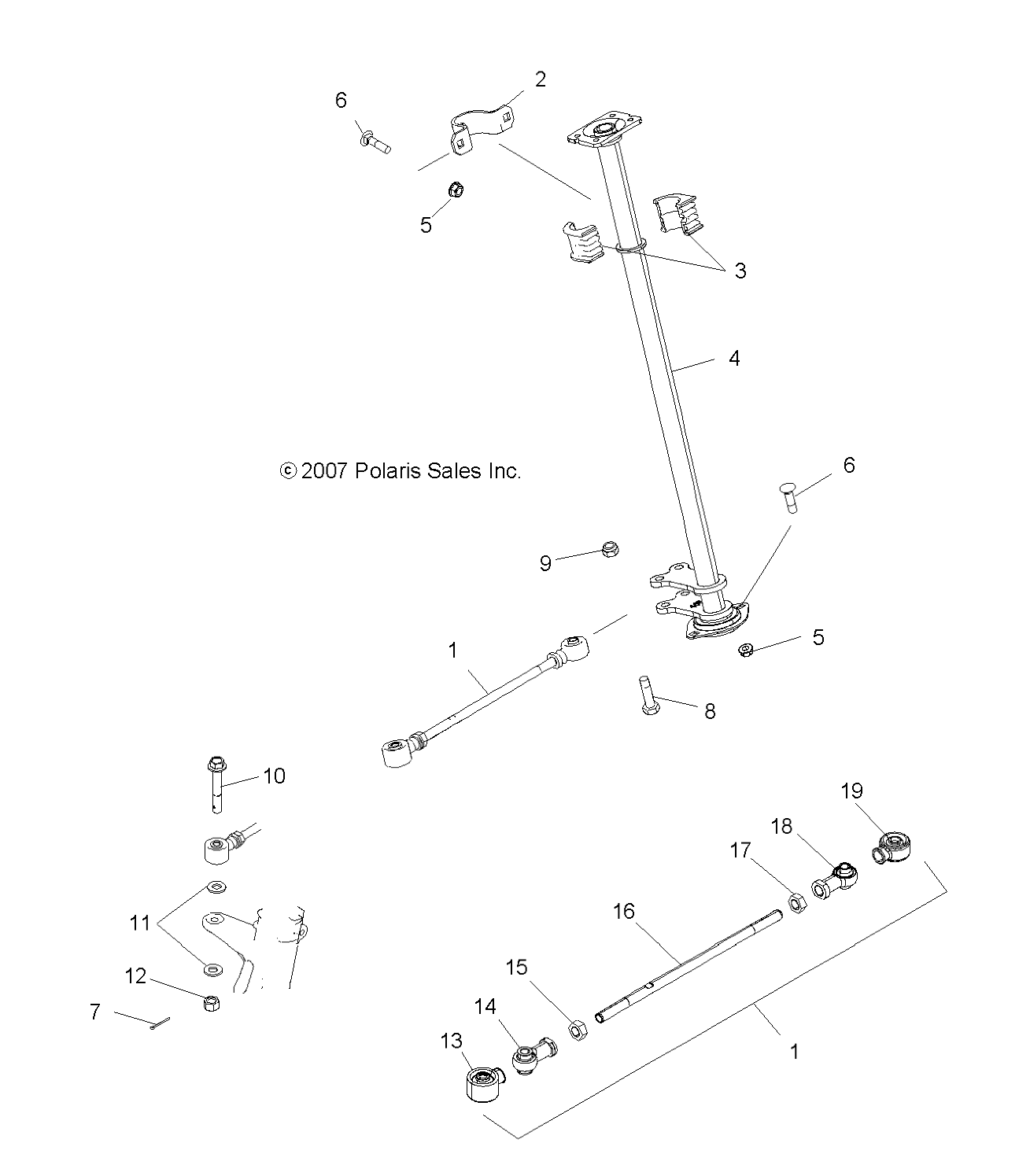 STEERING, STEERING POST - A08BG50AA (49ATVSTEERING08SCRAM)