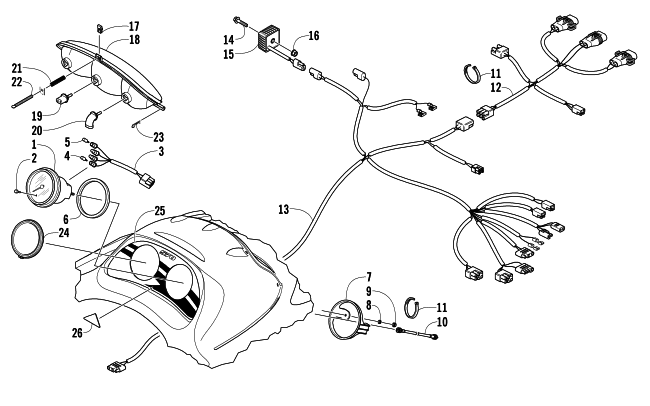 HEADLIGHT, INSTRUMENTS, AND WIRING ASSEMBLIES