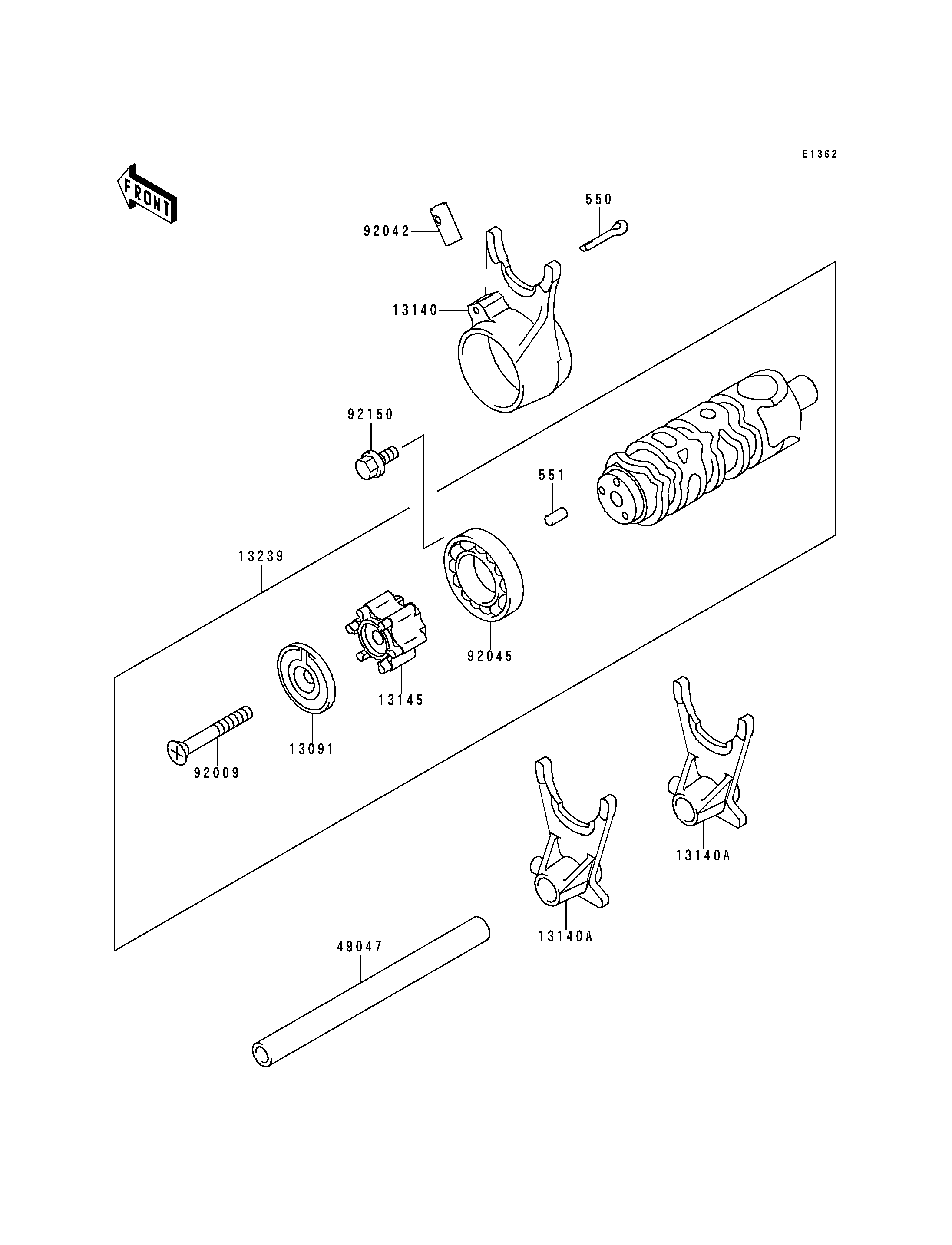 Gear Change Drum/Shift Fork(s)