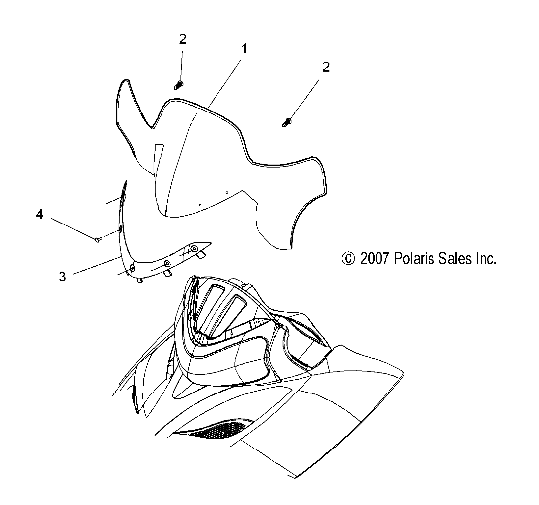 BODY, WINDSHIELD - S08PB8ES/EE (49SNOWWINDSHLD086008BALL)