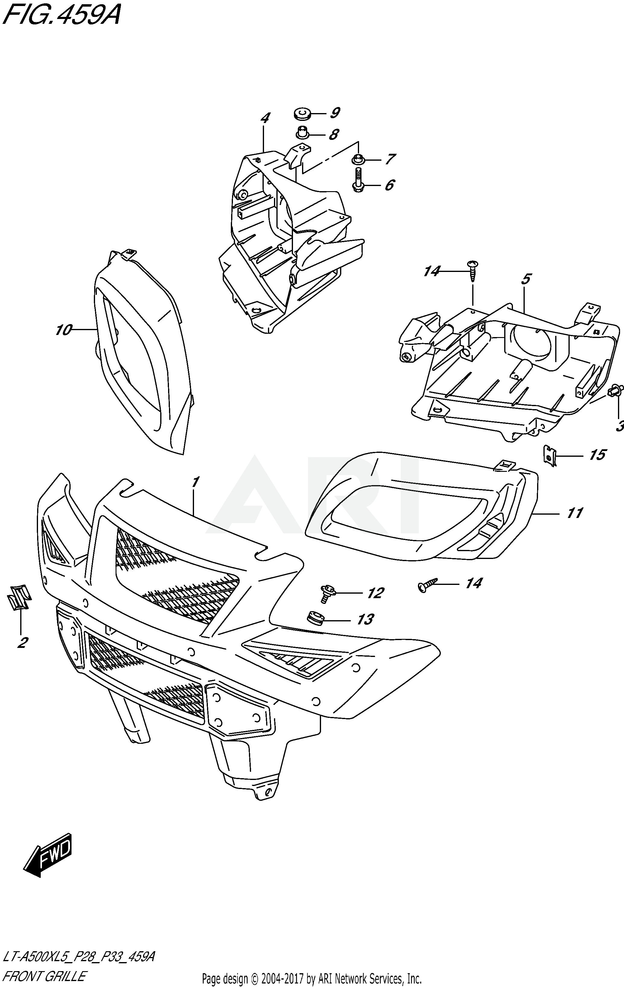 FRONT GRILLE (LT-A500XL5 P28)