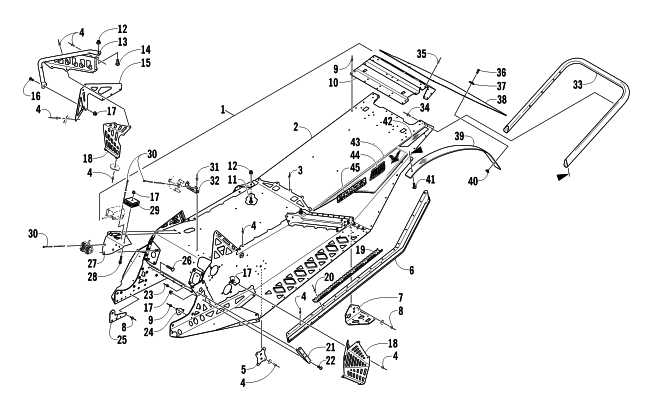 CHASSIS, REAR BUMPER, AND SNOWFLAP ASSEMBLY