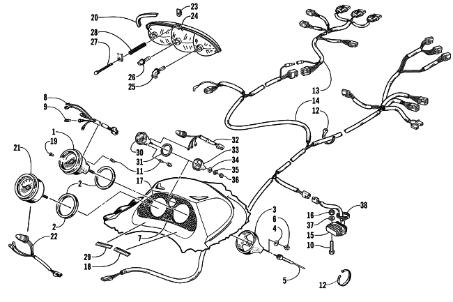 HEADLIGHT, INSTRUMENTS, AND WIRING ASSEMBLIES