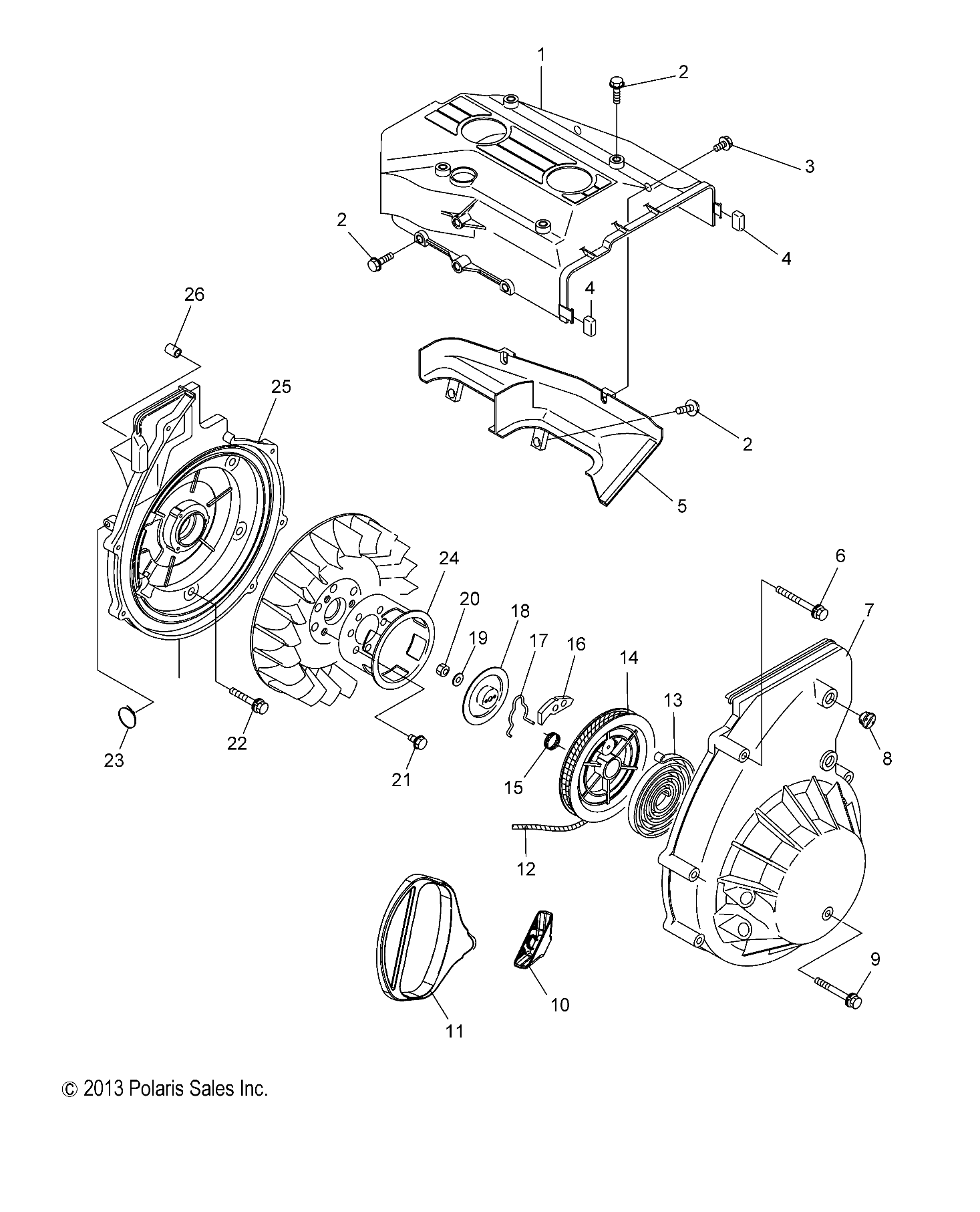 ENGINE, BLOWER HOUSING and RECOIL STARTER -  S20CED5BSL/BSU ALL OPTIONS (49SNOWBLOWER14550)