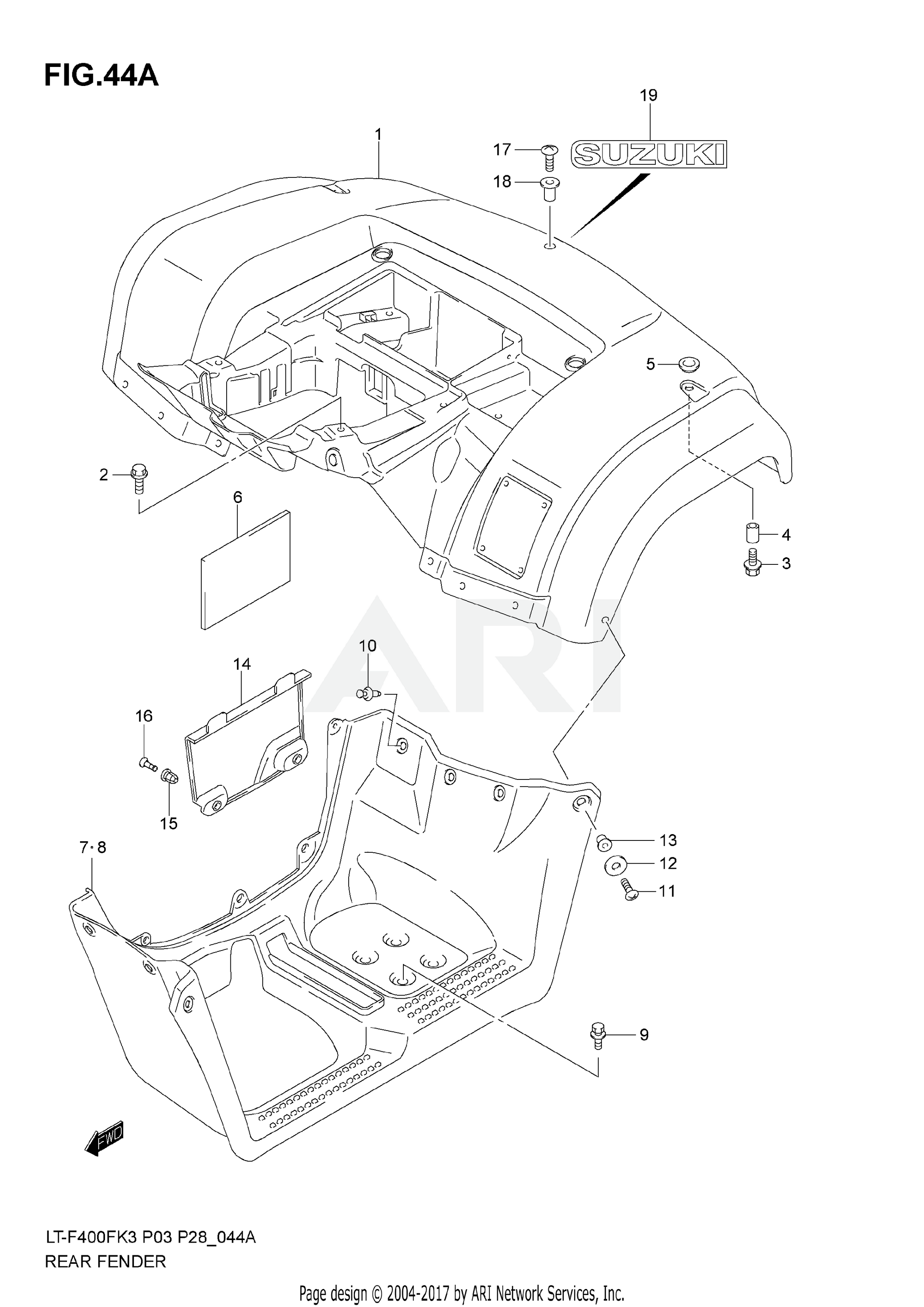 REAR FENDER (MODEL K4/K5/K6/K7)