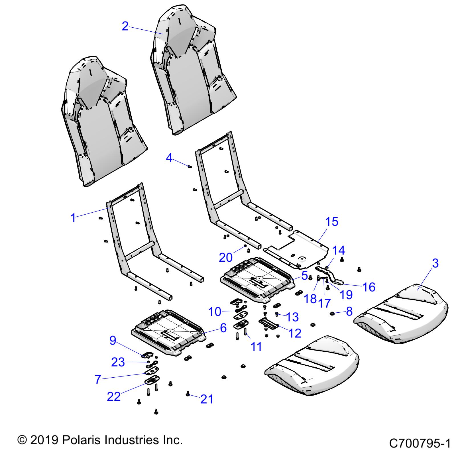 BODY, SEAT ASM. AND SLIDER - G20GXD99AP/AG (C700795-1)