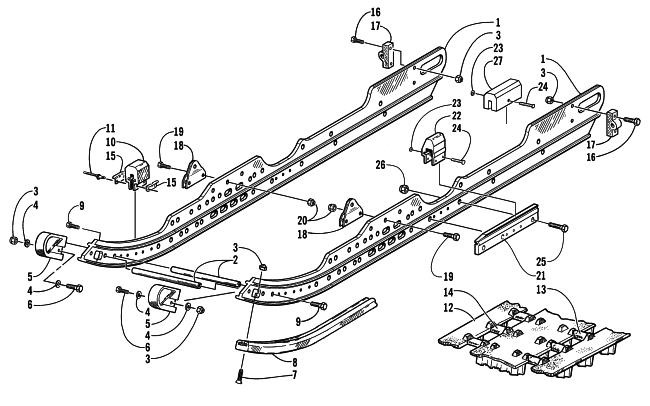 SLIDE RAIL AND TRACK ASSEMBLY