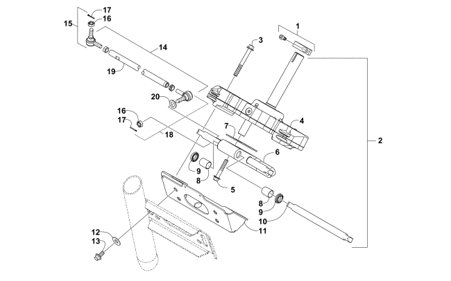 RACK AND PINION ASSEMBLY (SER. # 309156 AND BELOW)