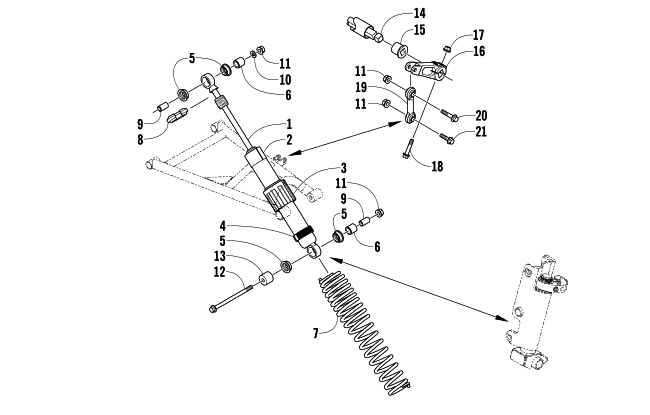 SHOCK ABSORBER AND SWAY BAR ASSEMBLY