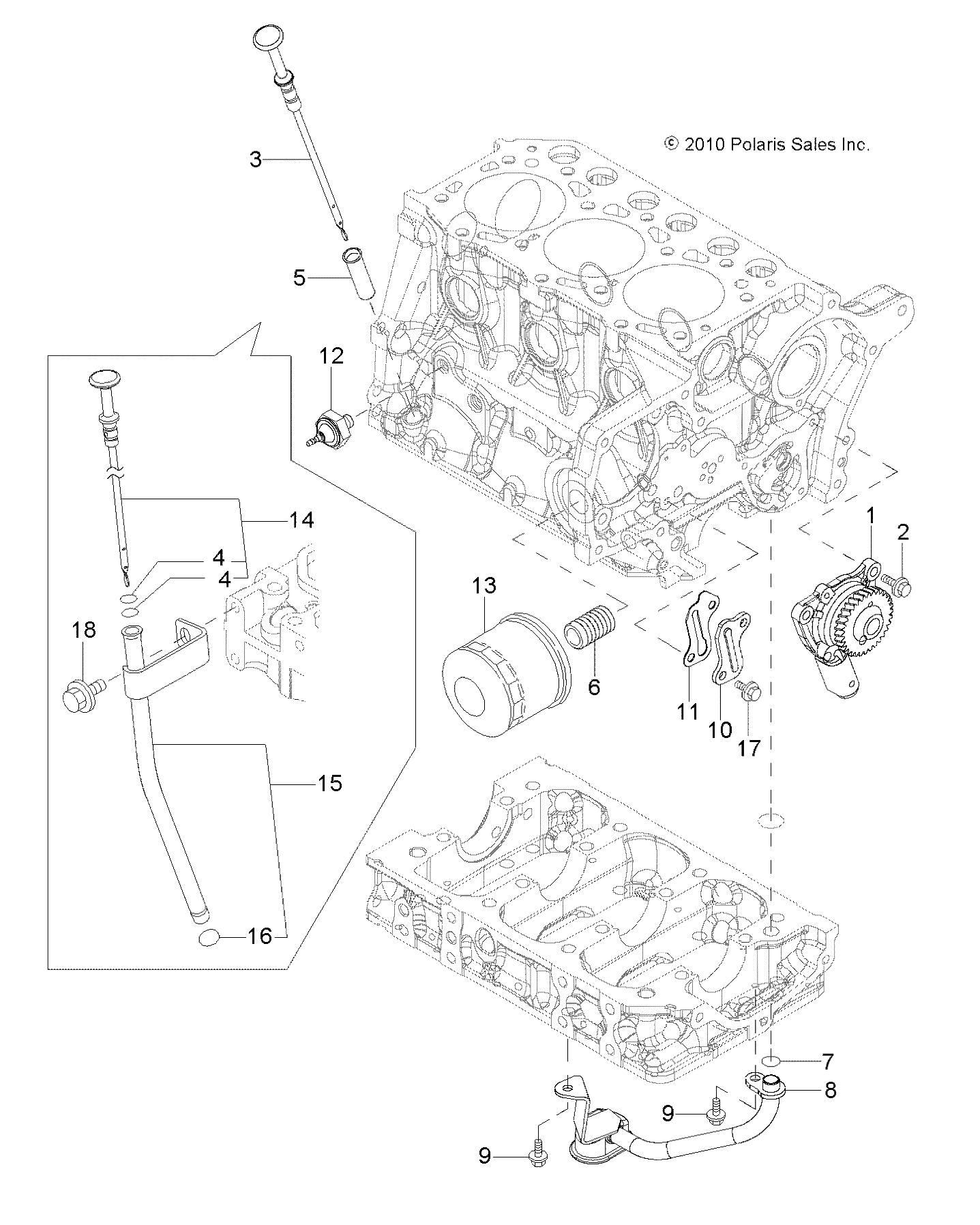 ENGINE, OIL SYSTEM and DIPSTICK - R13TH90DG (49RGROILPUMP11DCREW)