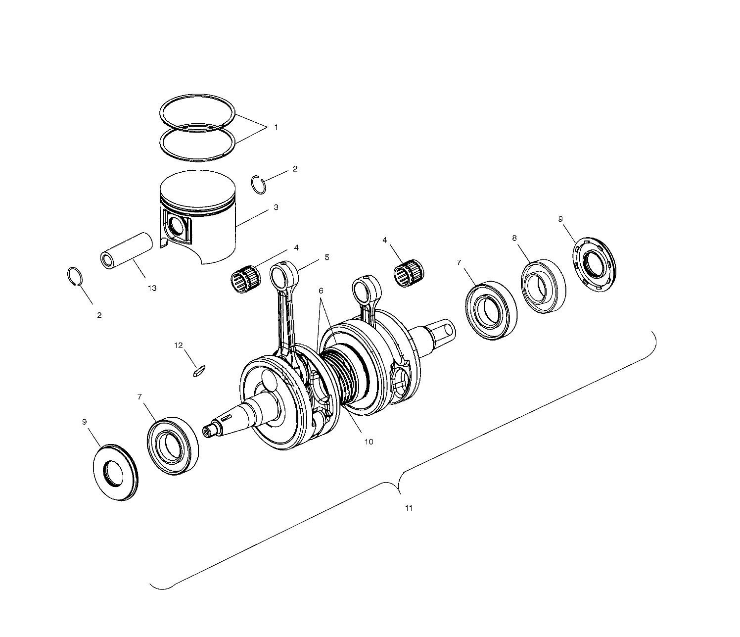 PISTON and CRANKSHAFT - S00NP6ES (4958115811C013)