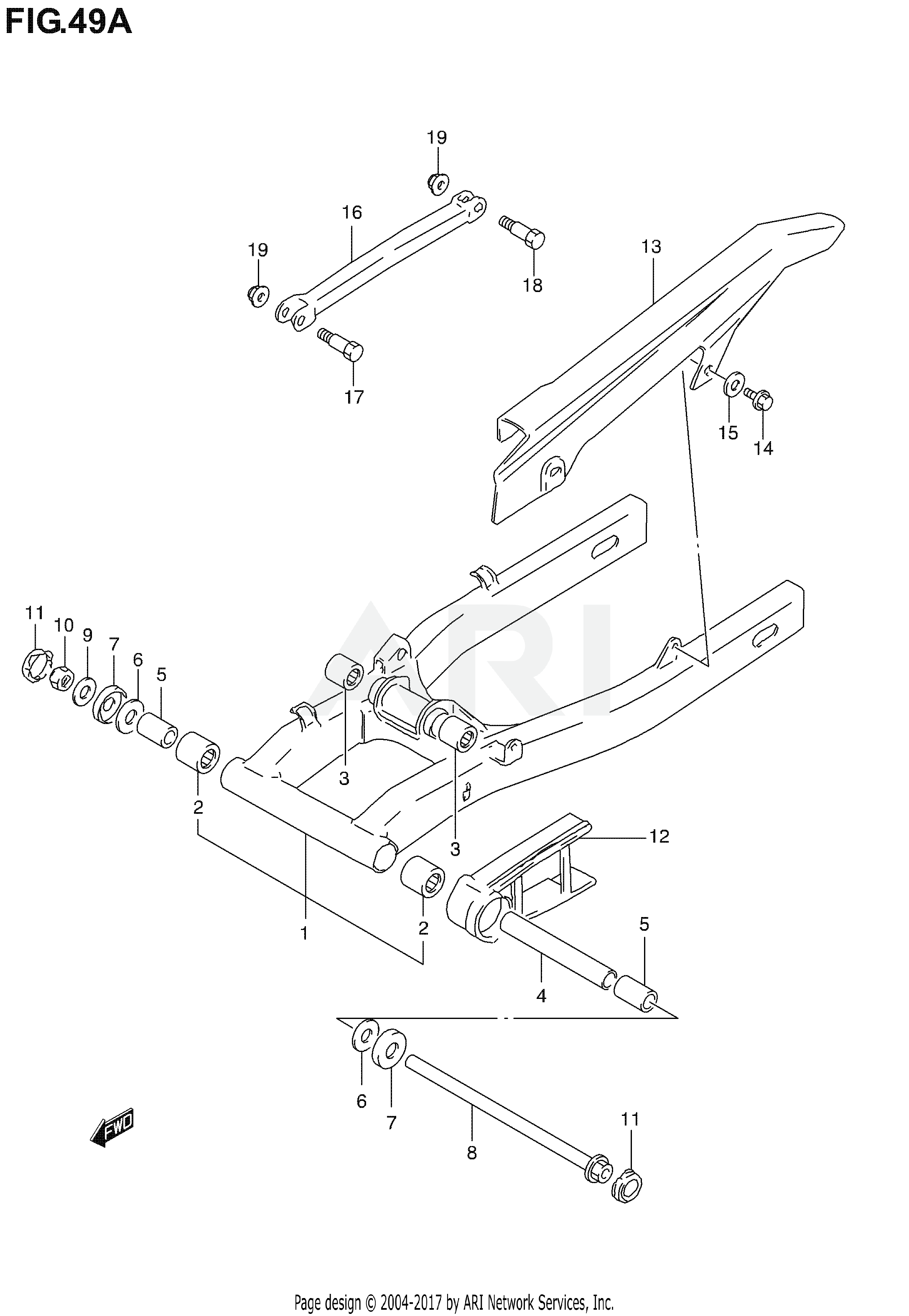 REAR SWINGING ARM (MODEL K4/K5/K6)