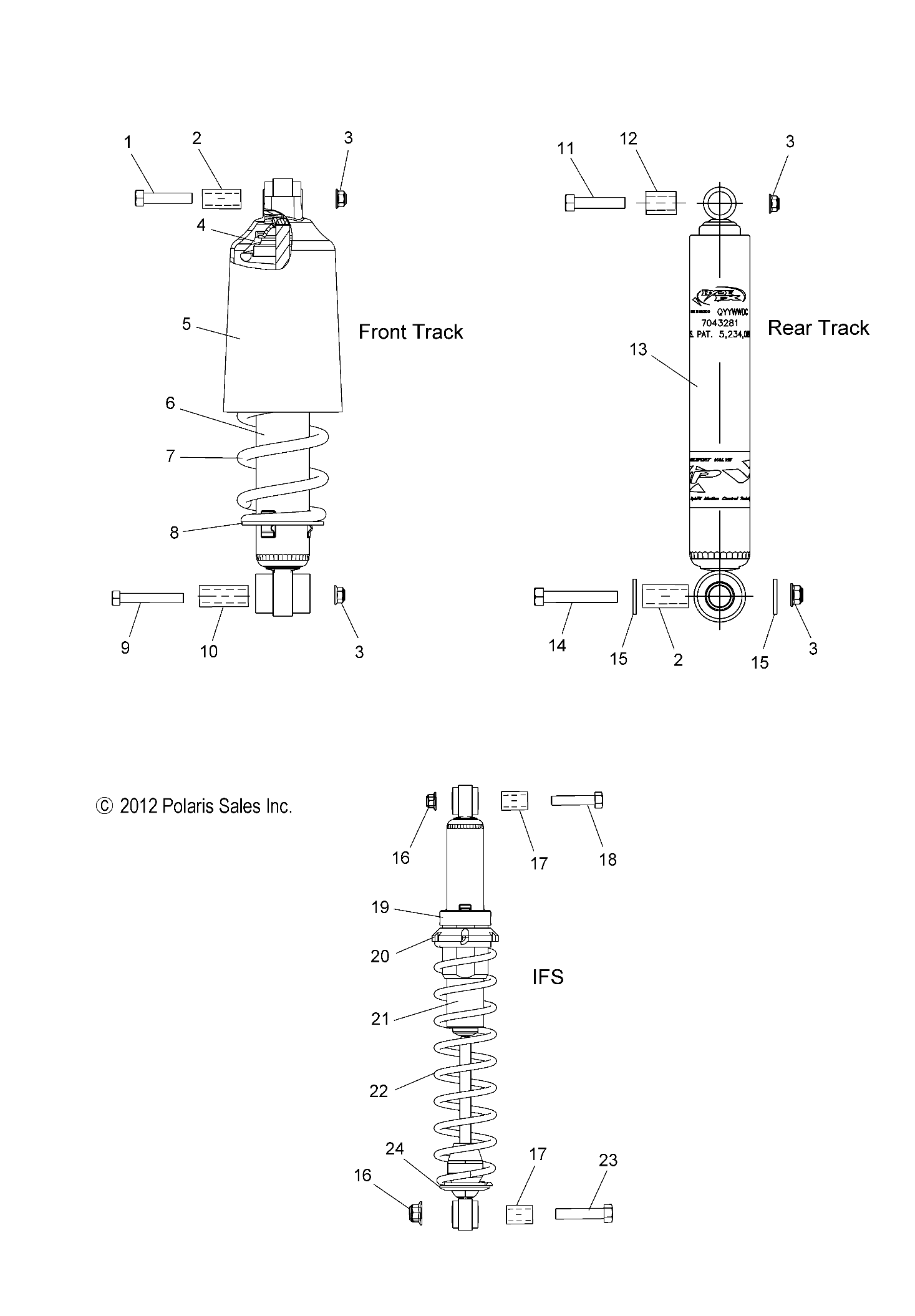 SUSPENSION, SHOCKS IFS, FT, RT - S19CBA6GSL (49SNOWSHOCKFRONT13600LE)