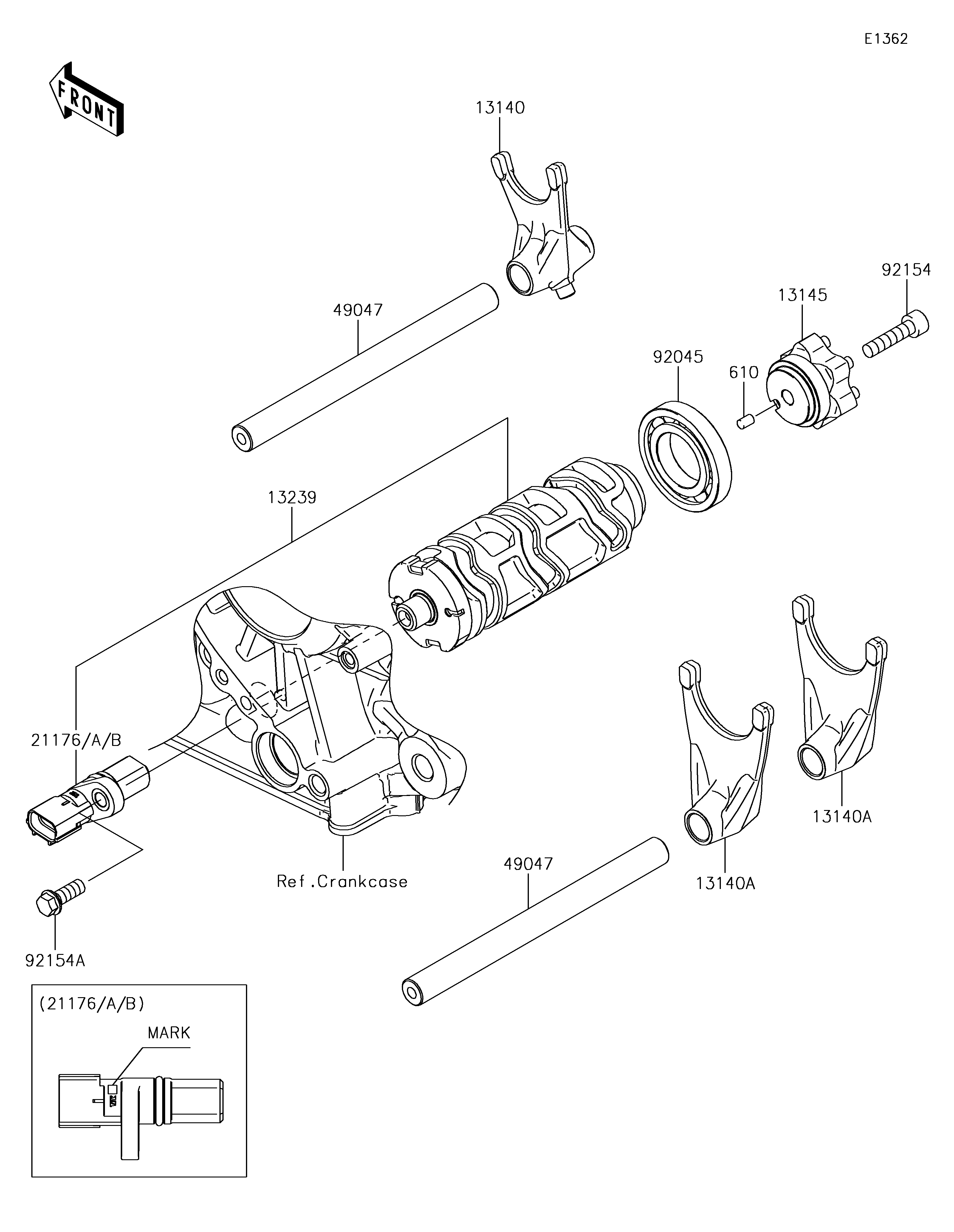 Gear Change Drum/Shift Fork(s)