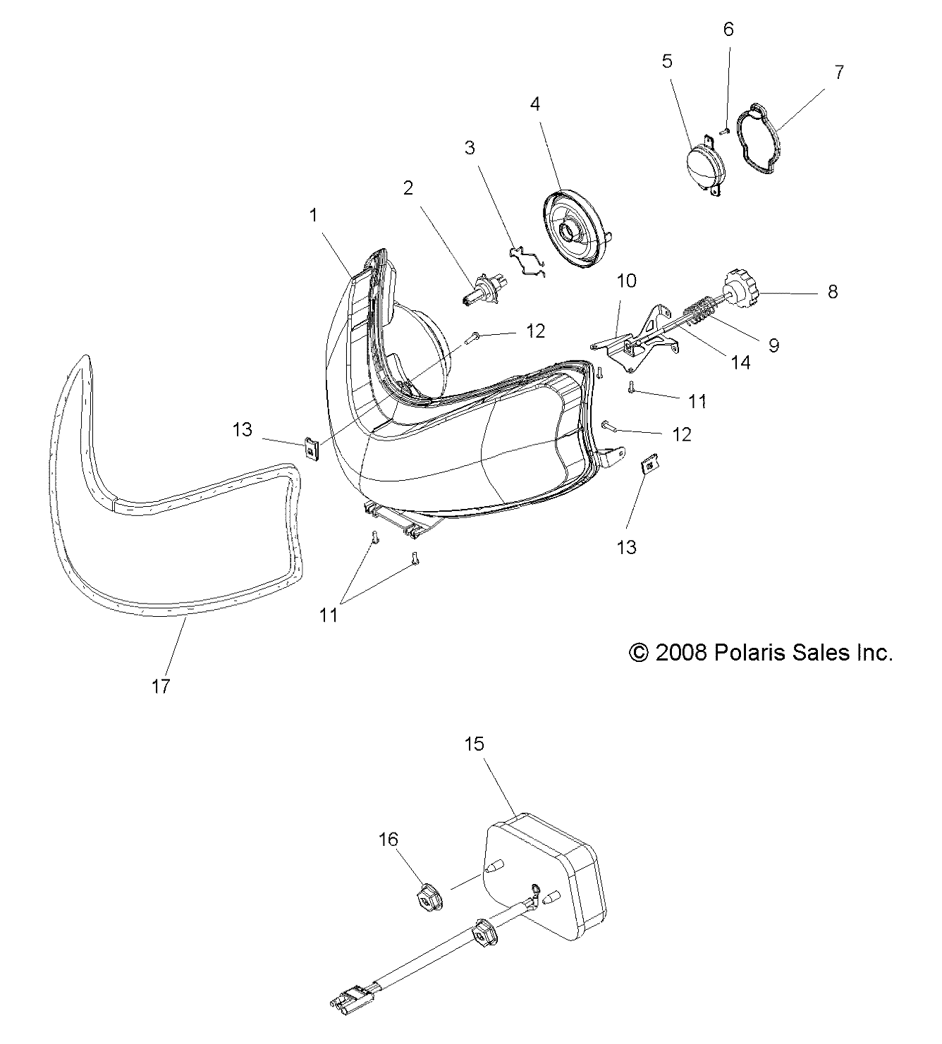 ELECTRICAL, HEADLIGHT and TAILLIGHT - S09PM7JS/JSL (49SNOWHEADLGHT09700RMK)