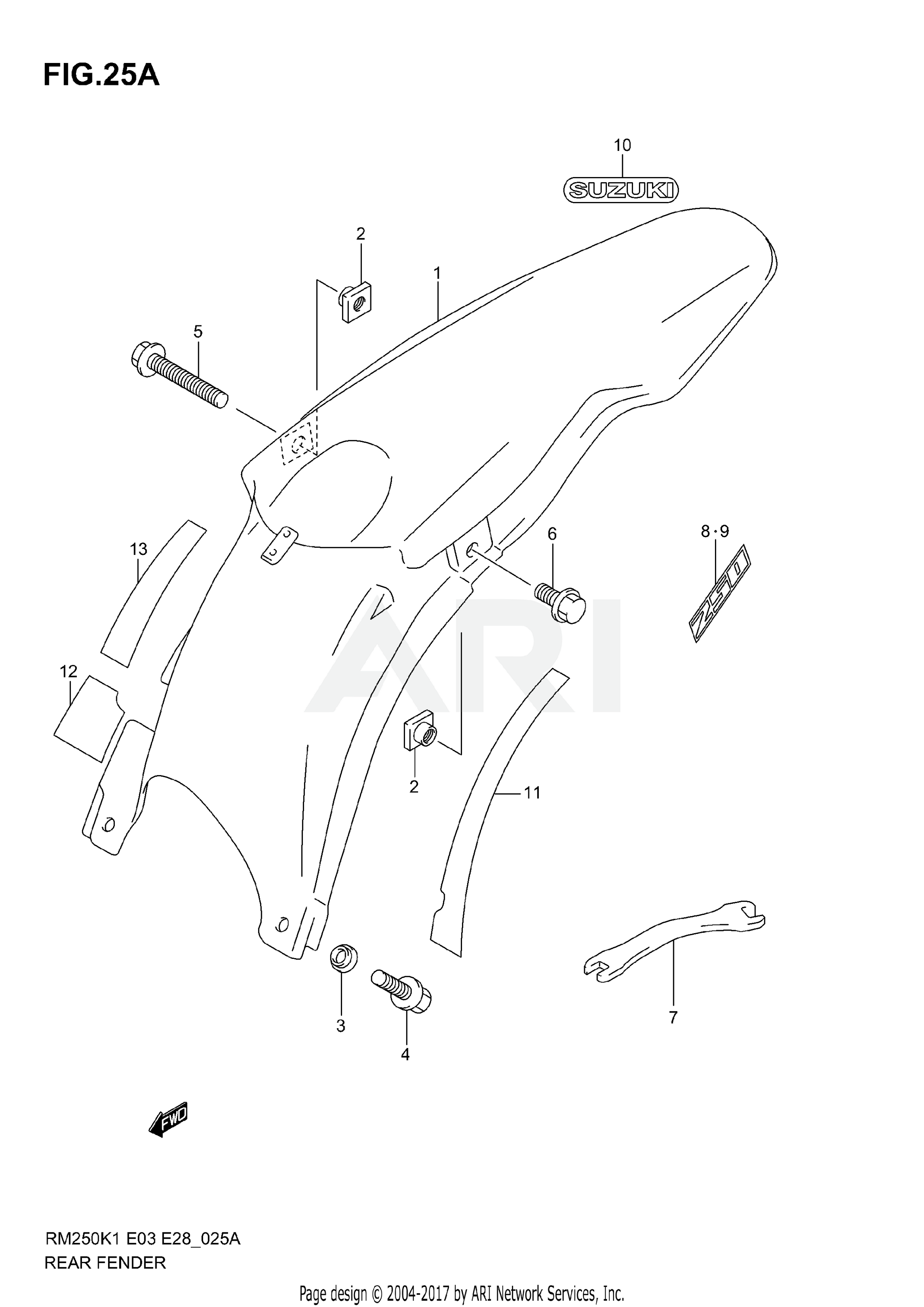 REAR FENDER (MODEL K2/K3/K4/K5/K6)