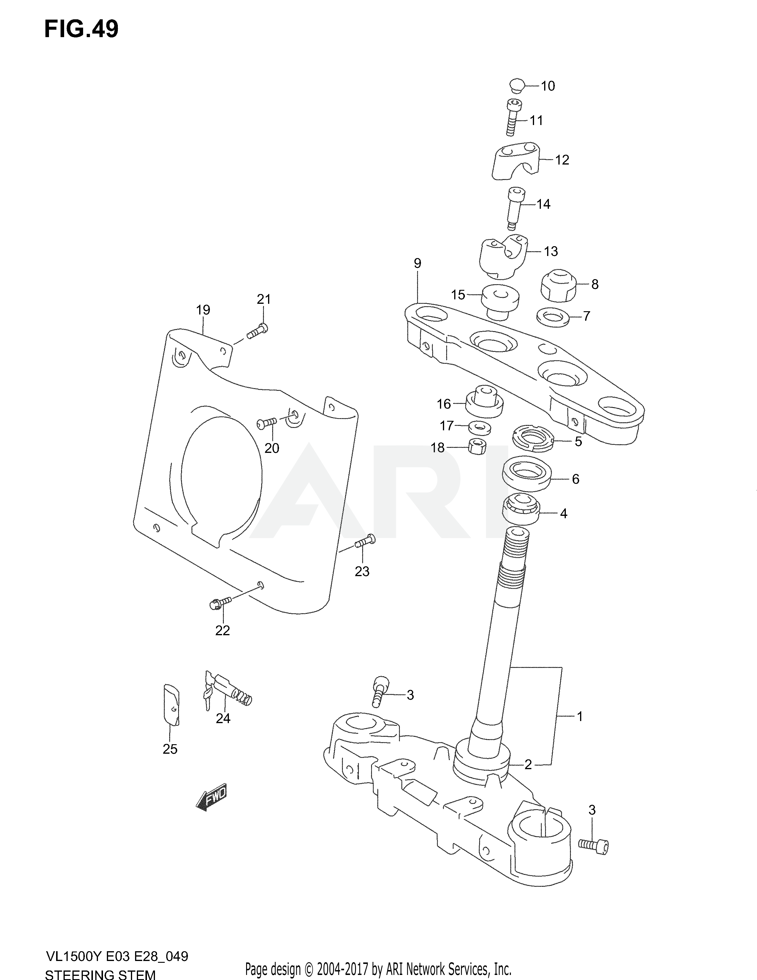 STEERING STEM (MODEL W/X)