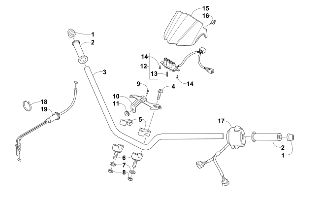HANDLEBAR AND CONTROL ASSEMBLY