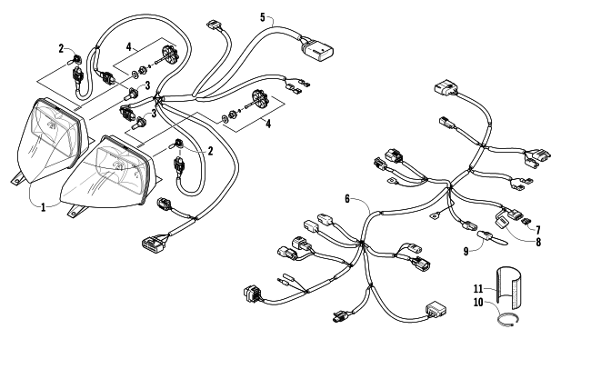 HEADLIGHT AND WIRING ASSEMBLIES