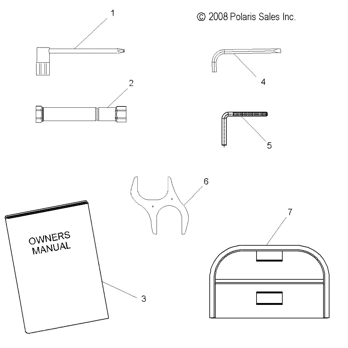 TOOLS, TOOL KIT and OWNERS MANUAL - S09PP7FS/FE (49SNOWTOOL09FSTRG)