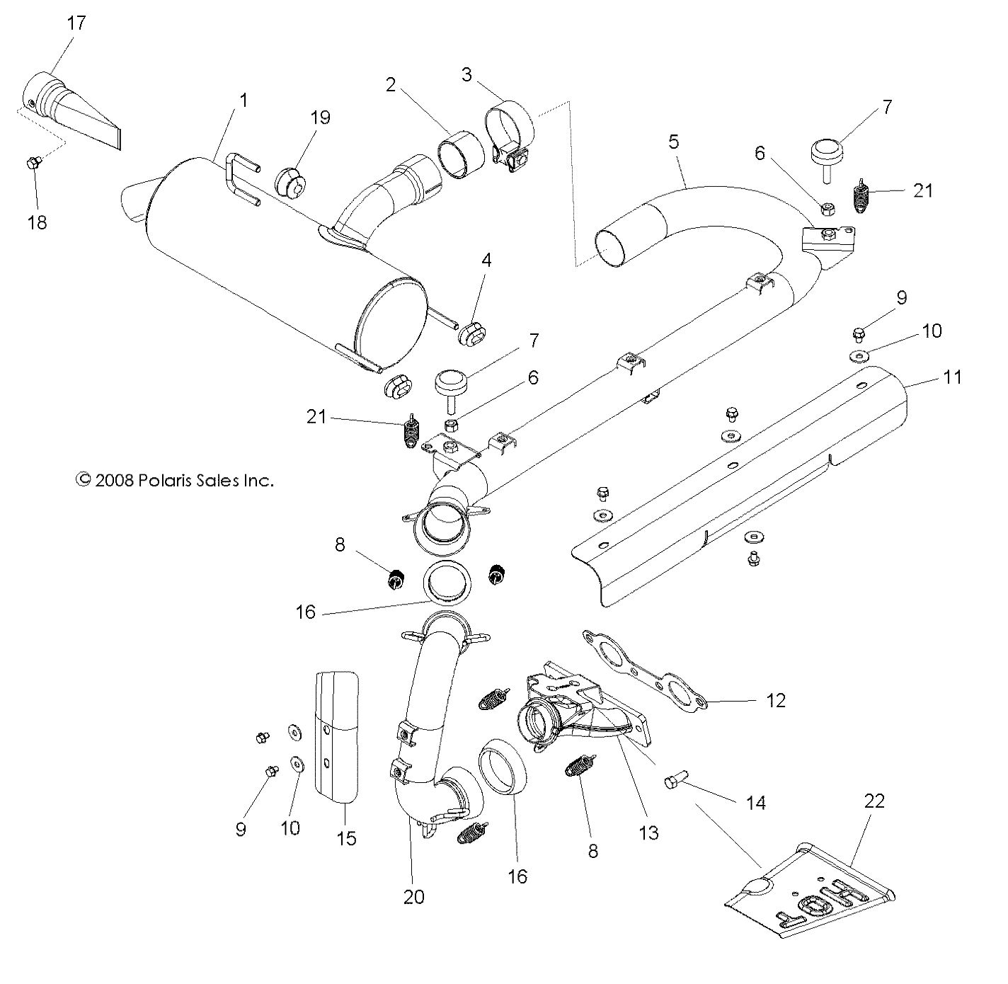 ENGINE, EXHAUST SYSTEM - R09VH76 ALL OPTIONS (49RGREXHAUST09RZR)