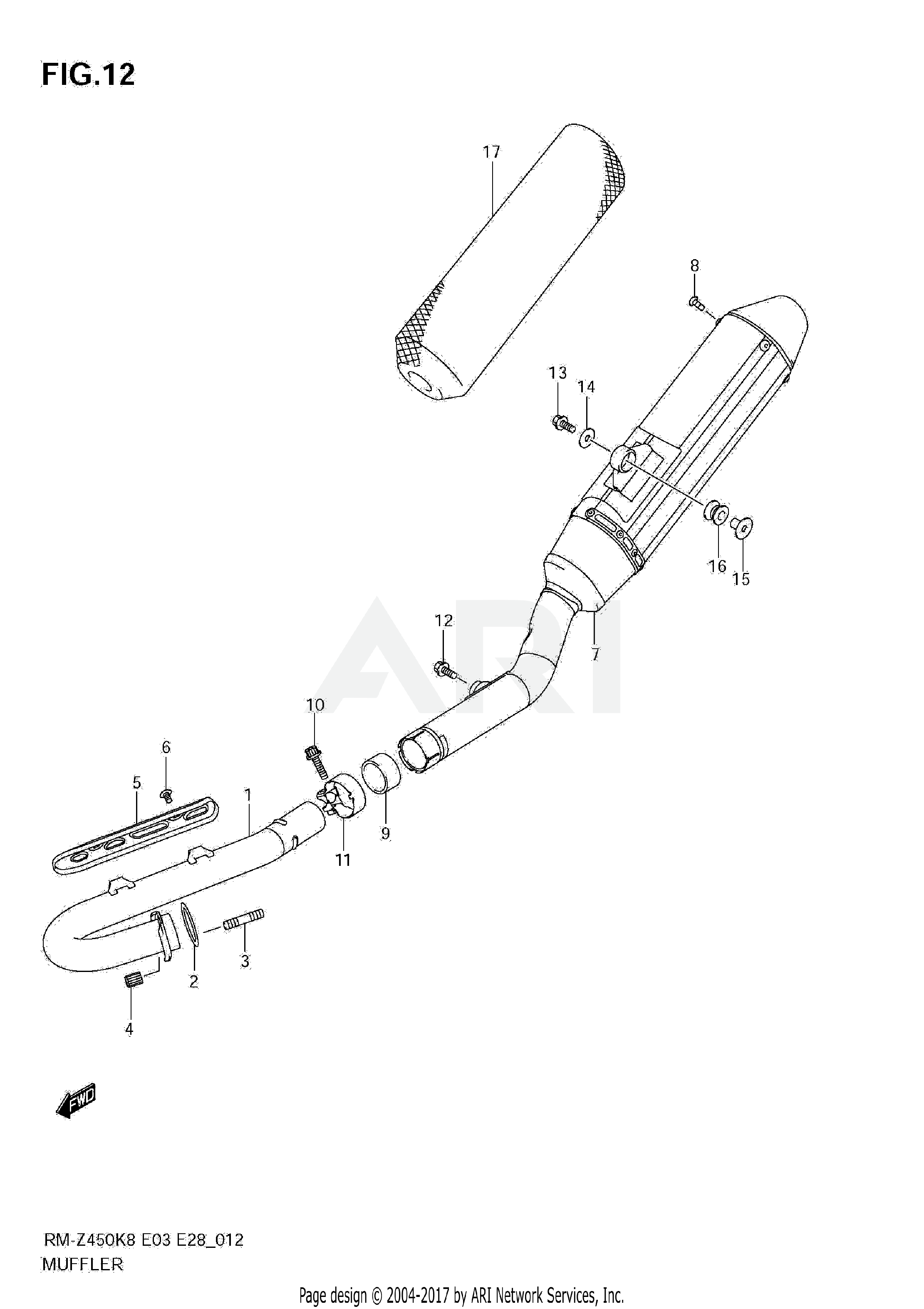 MUFFLER (RM-Z450 K8/K9)