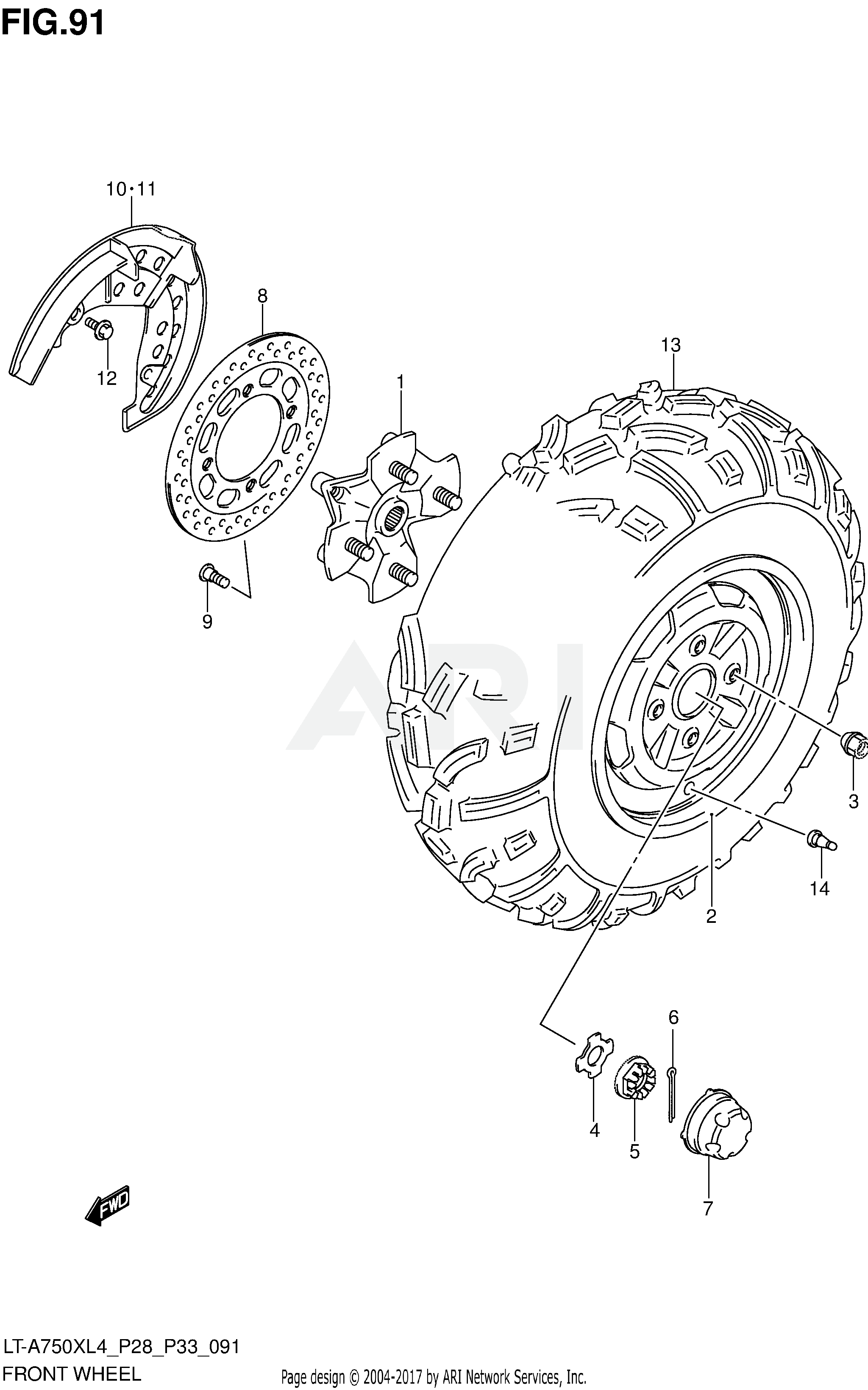 FRONT WHEEL (LT-A750XL4 P33)