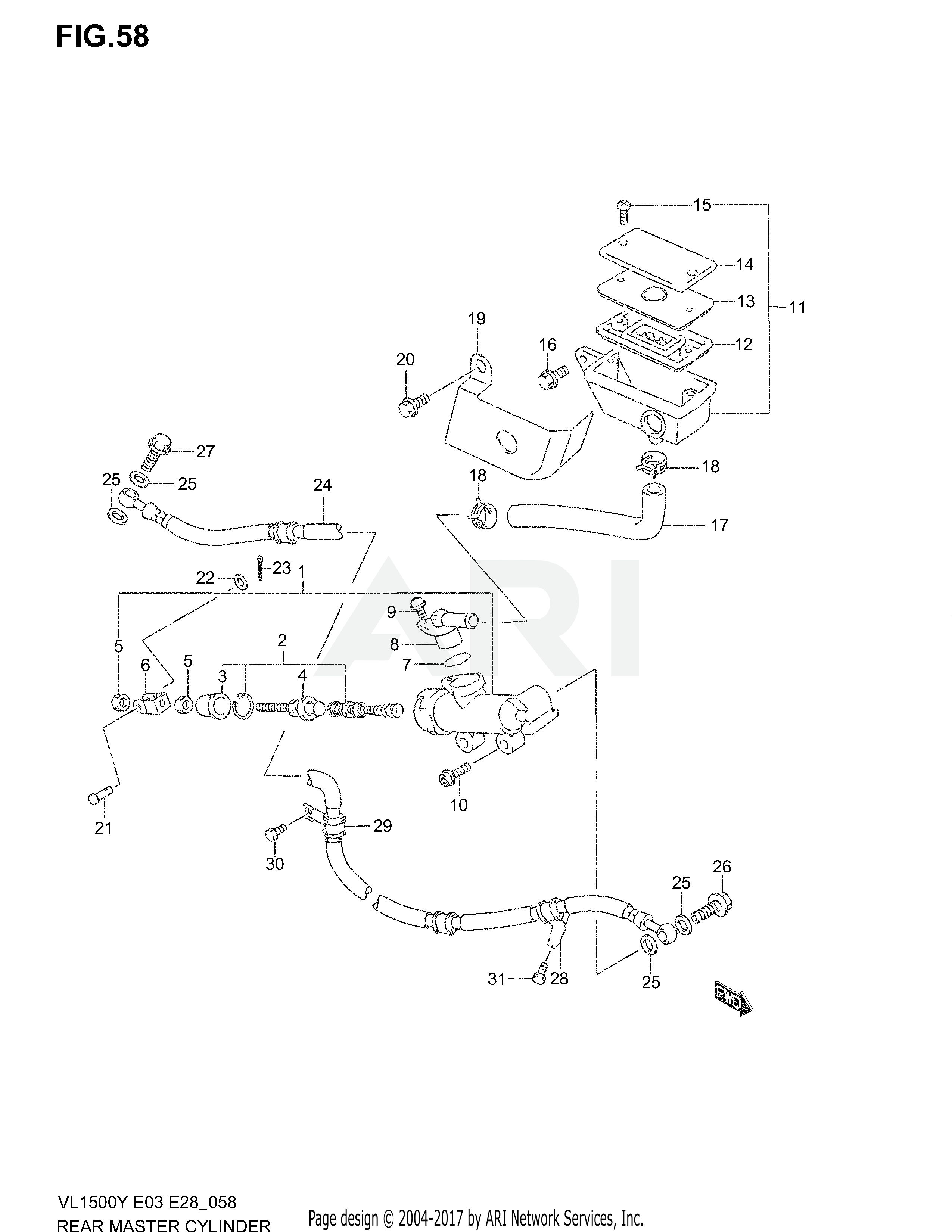 REAR MASTER CYLINDER (MODEL W/X/Y/K1)