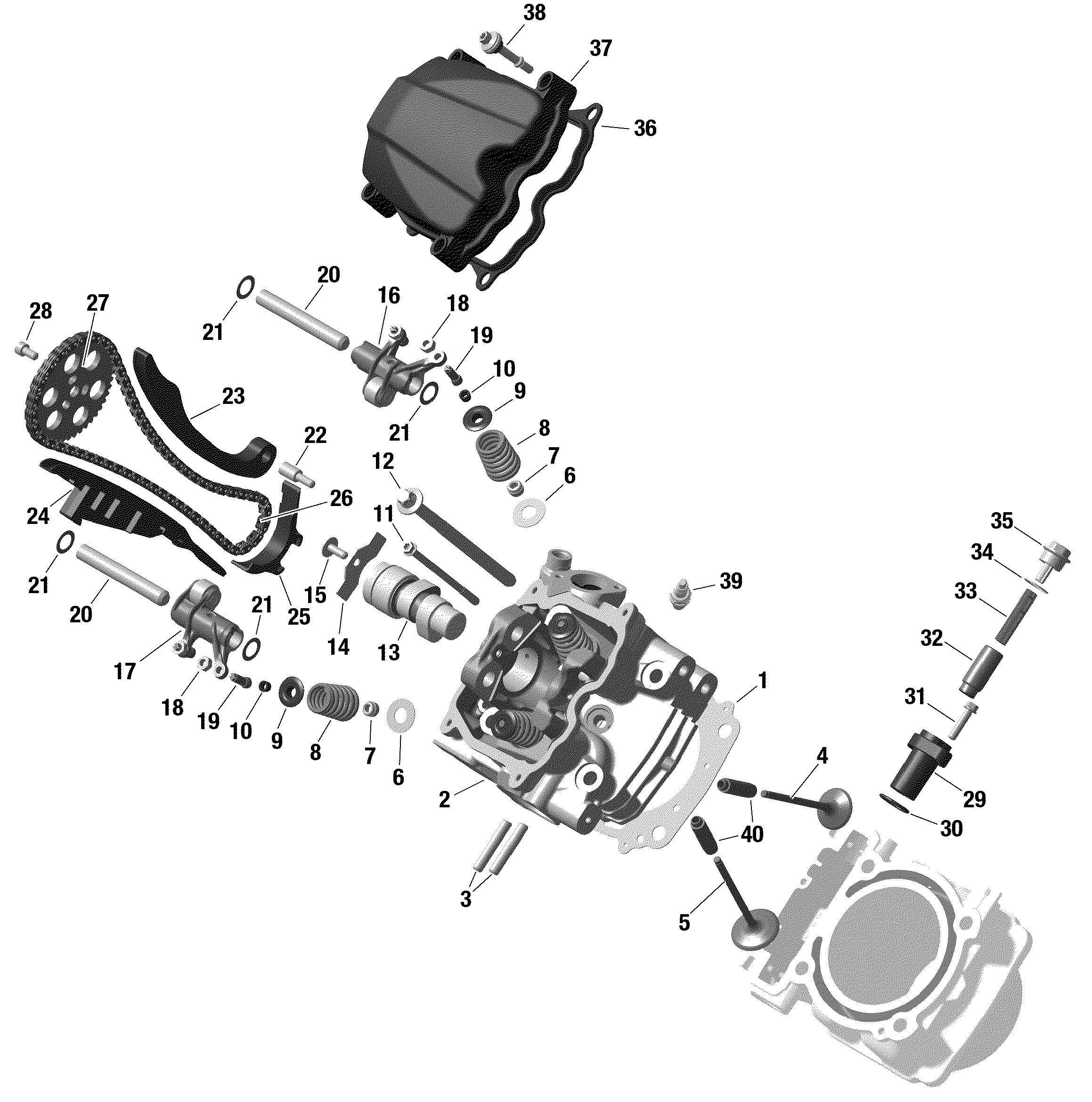 Engine - Cylinder Head, Front - 1010 TSS