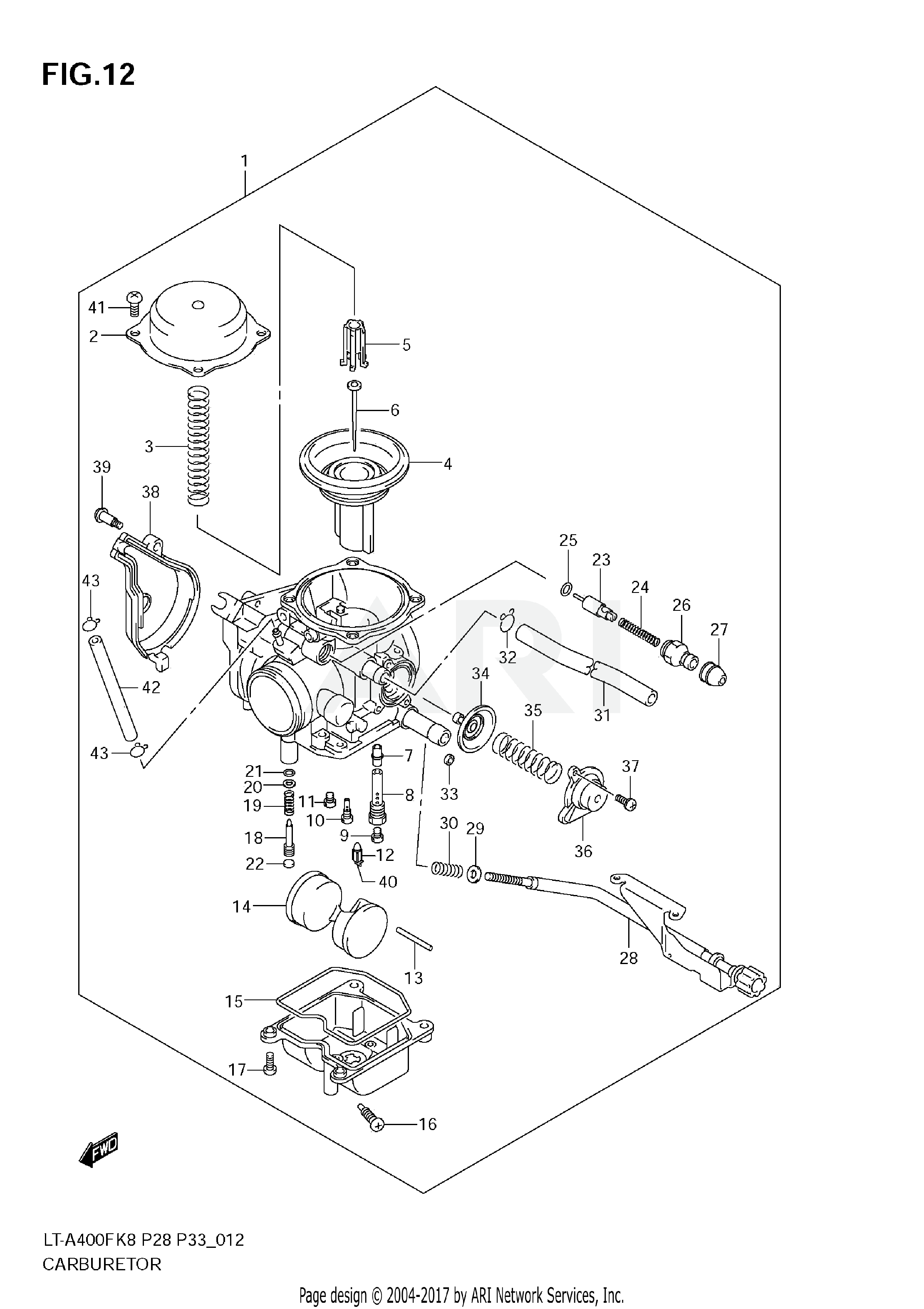 CARBURETOR (LT-A400FK8/FK9/FUL0)