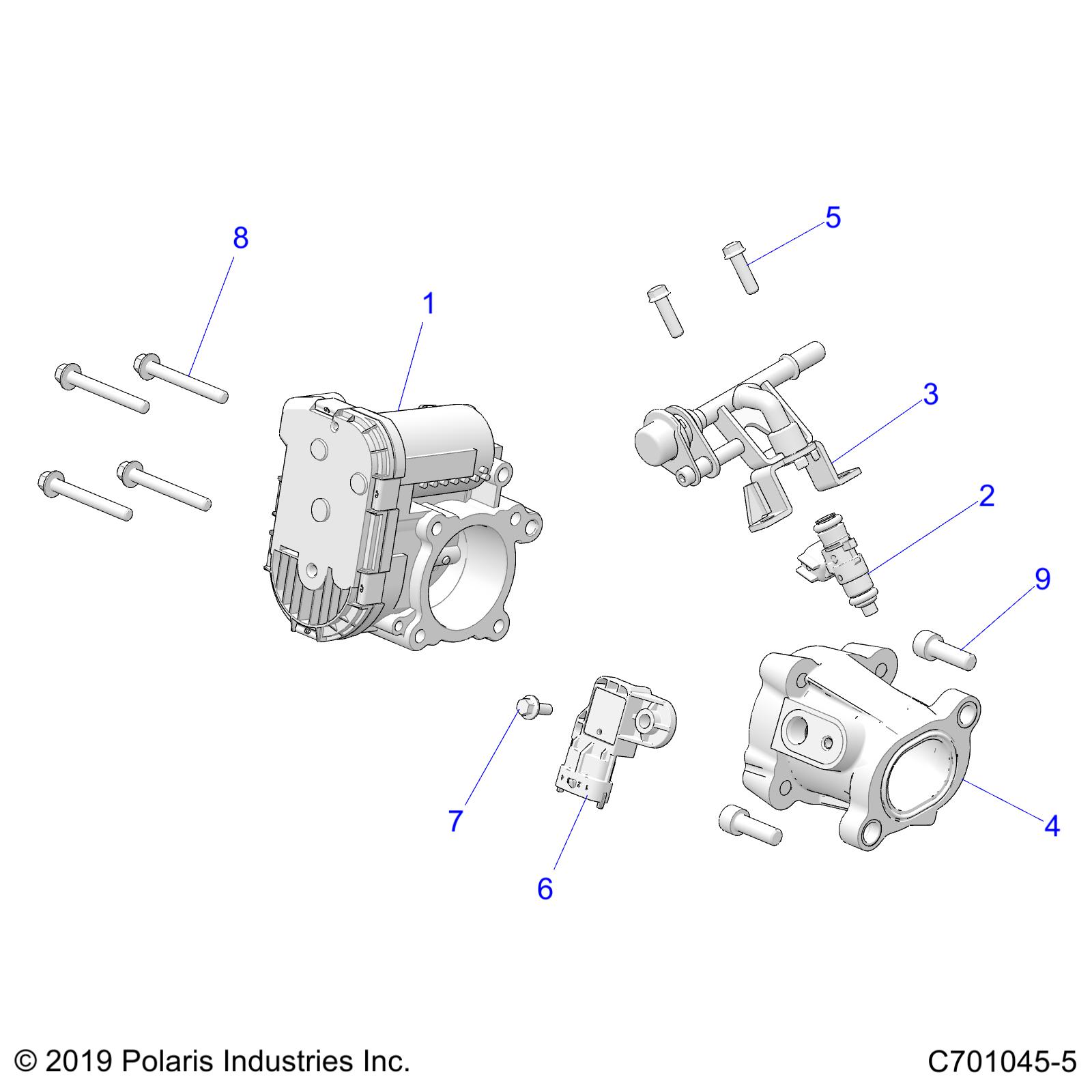 ENGINE, THROTTLE BODY AND FUEL RAIL - Z20CHA57K2 (C701045-5)