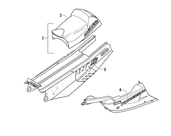 BELLY PAN, TUNNEL, AND SEAT ASSEMBLIES (Patriot)