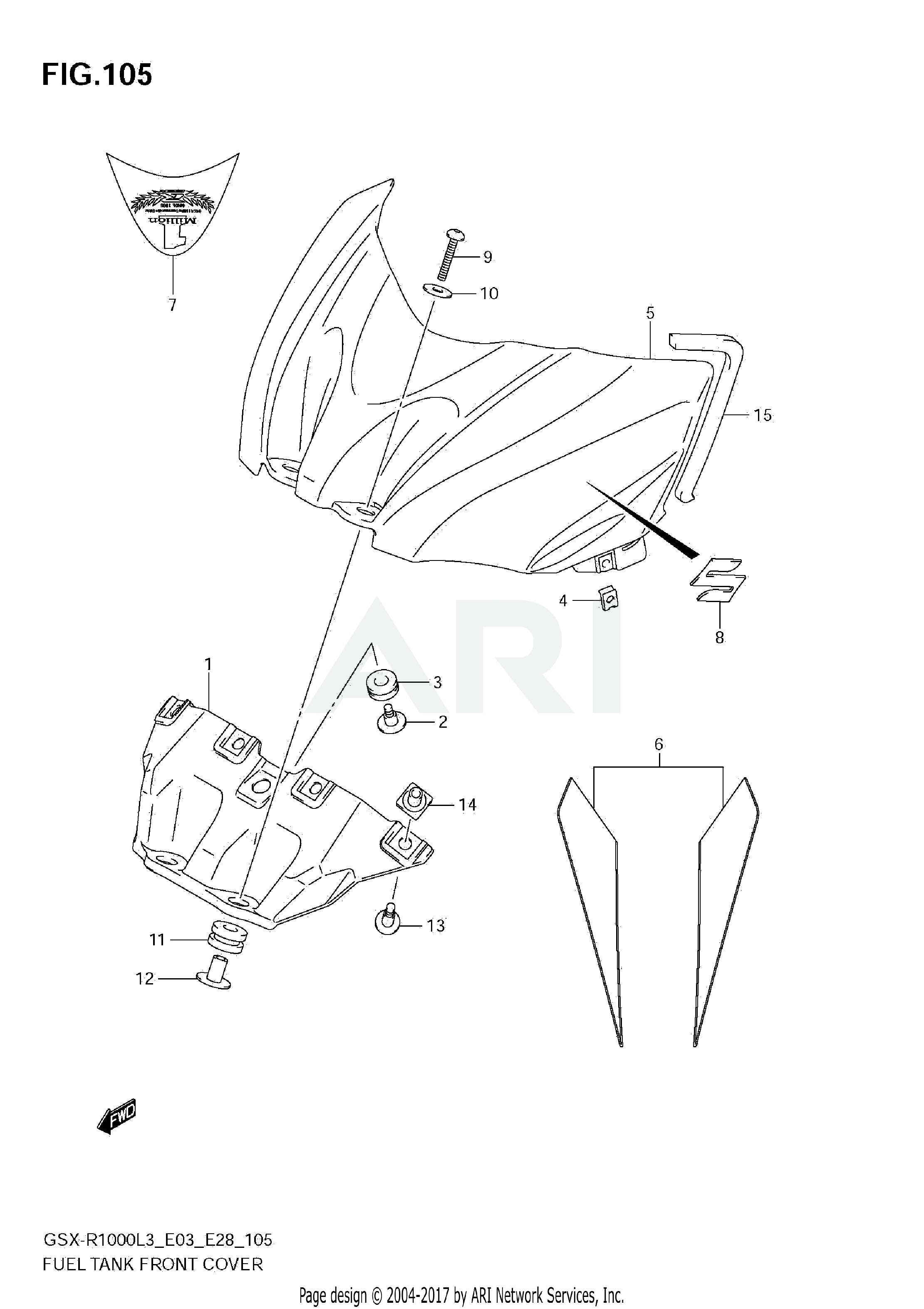 FUEL TANK FRONT COVER (GSX-R1000ZL3 E03)