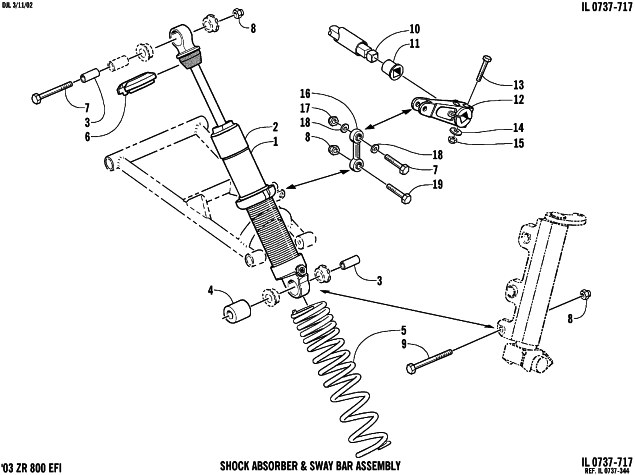 SHOCK ABSORBER AND SWAY BAR ASSEMBLY