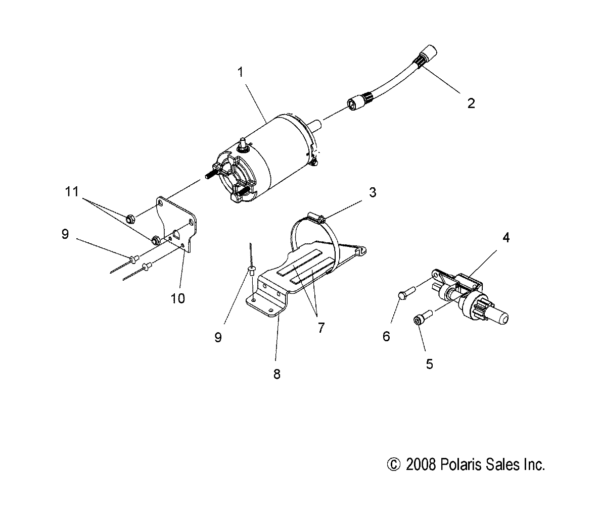 ENGINE, STARTER MOTOR - S09PM7JS/JSL (49SNOWSTARTER09600TRG)