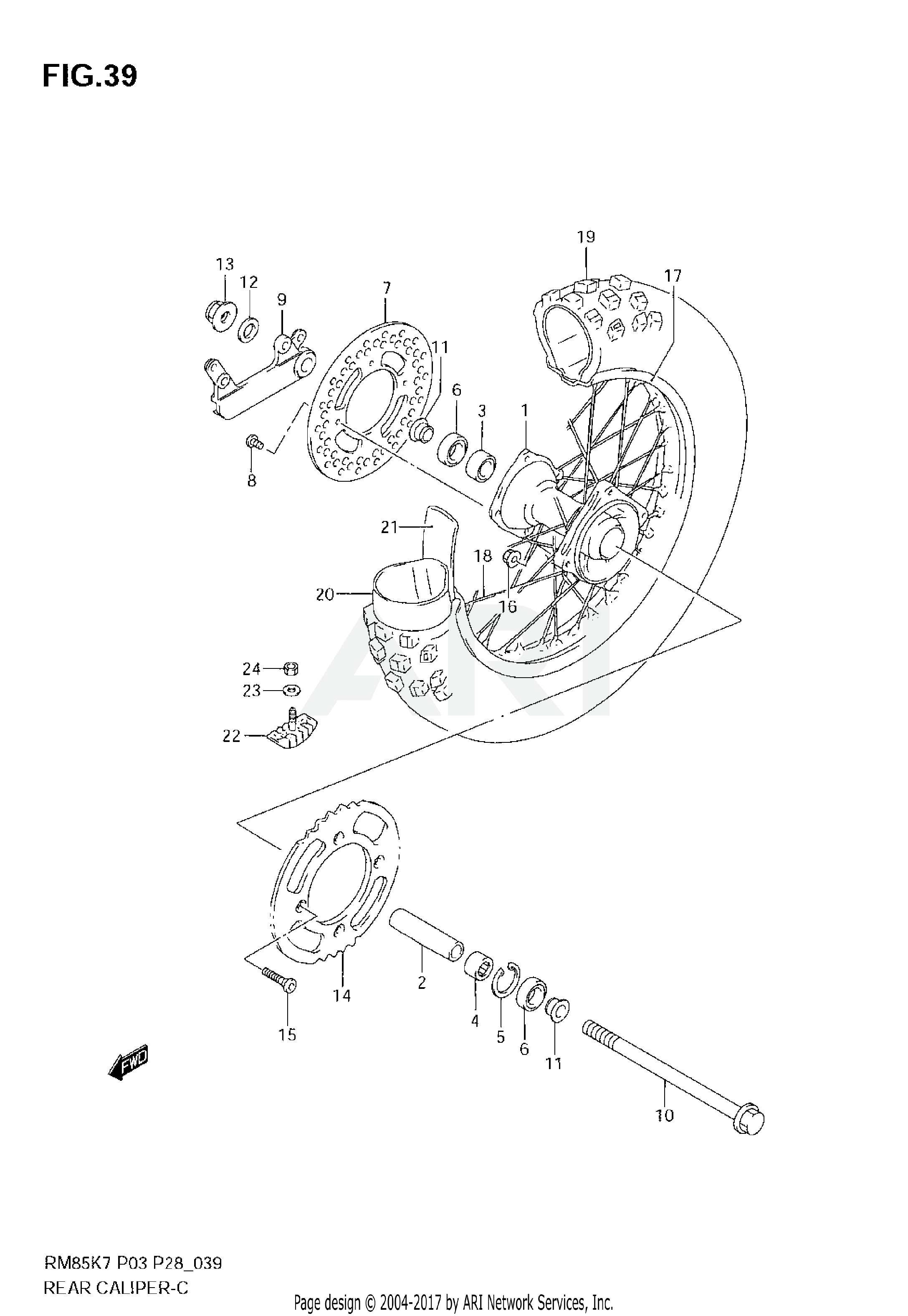 REAR WHEEL (RM85LK7/LK8)