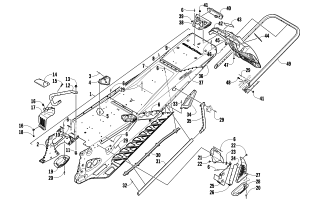 TUNNEL, REAR BUMPER, AND SNOWFLAP ASSEMBLY