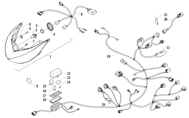 HEADLIGHT AND WIRING ASSEMBLIES